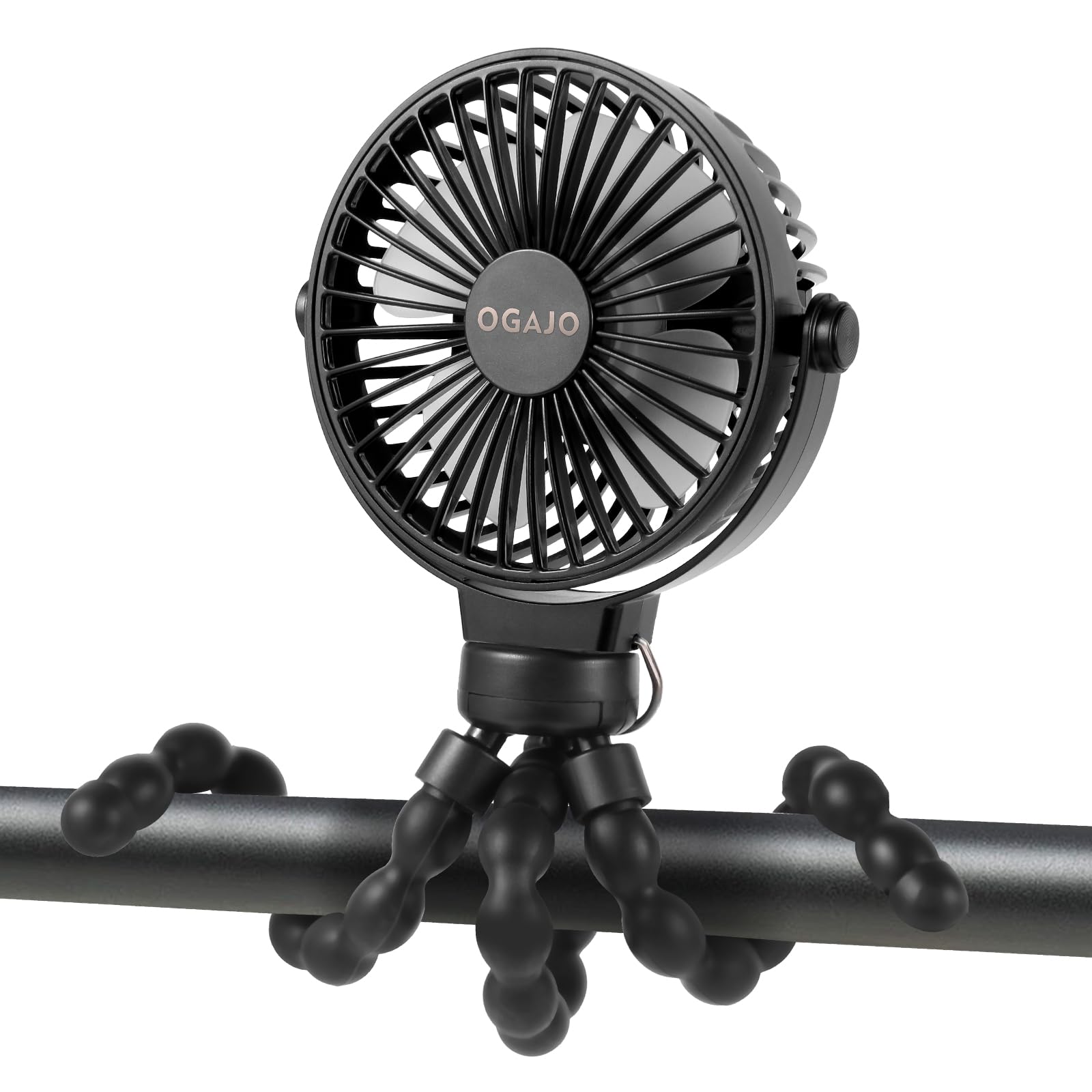 Portable Stroller Fan with Flexible Tripod - 3 Speed Clip On Fan for Baby Car Seat, Pram & Crib | USB Rechargeable Mini Handheld Fan for Bike, Treadmill, Camping, Student Desk & Bed | Perfect for Outdoor Activities, Travel & Nursery Cooling