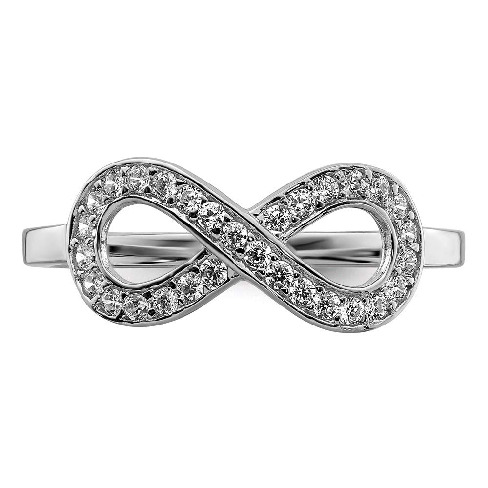 925 Sterling Silver Cubic Zirconia Infinity Ring for Women - Elegant Fine Jewelry Gift for Her - Perfect for Anniversaries, Birthdays & Valentine's Day