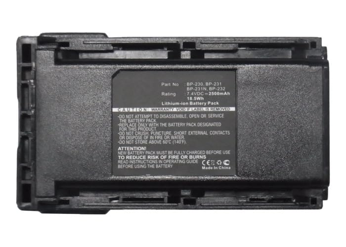 Synergy Digital 2-Way Radio Battery - 2500mAh Li-ion 7.4V Replacement for Icom IC-F3261D & BP-230 | Long Lasting Power for Emergency, Construction & Outdoor Communication