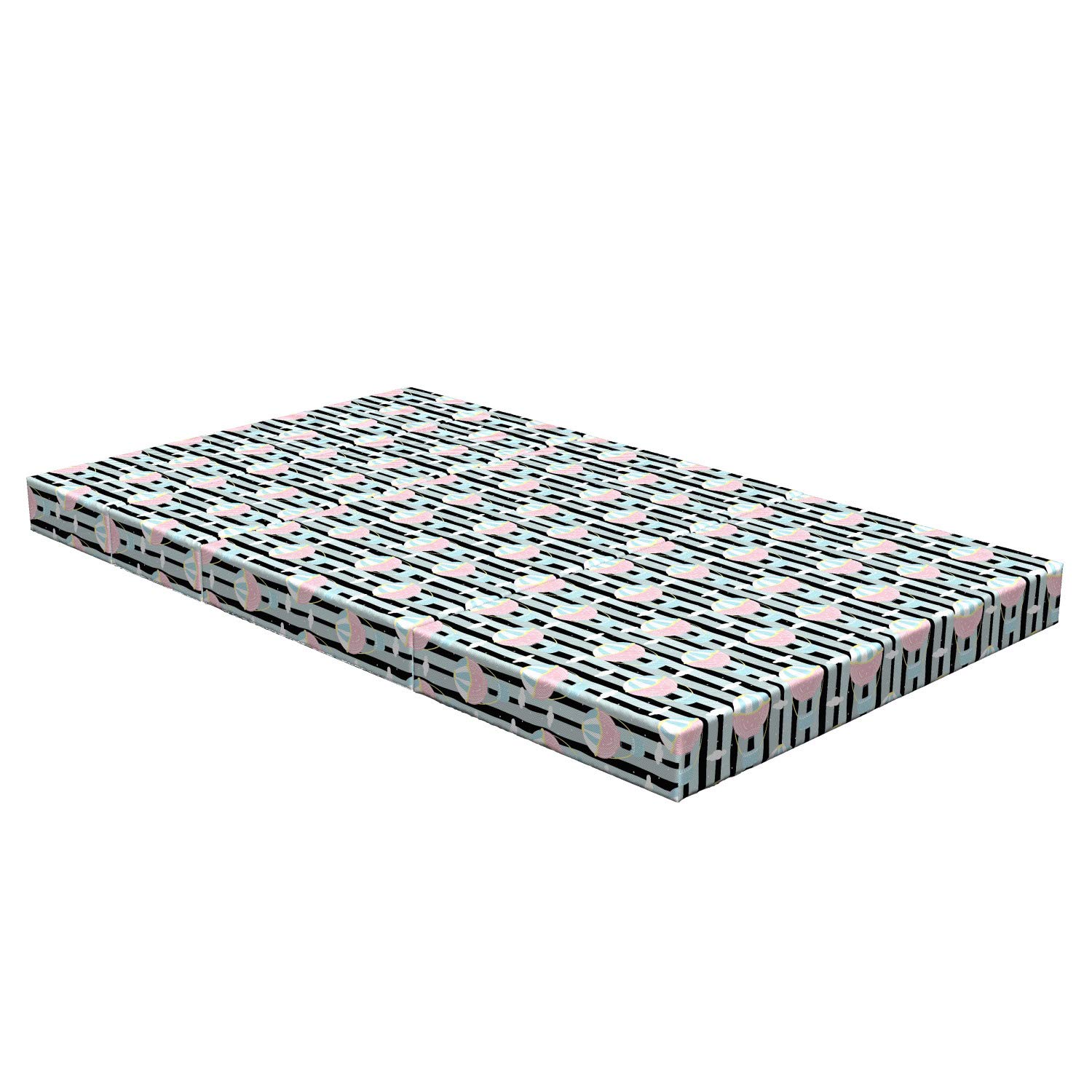 Ambesonne Air Balloon Foldable Mattress - Portable Travel & Camping Bed for Adults & Kids - Lightweight Doodle Design - Perfect for Road Trips, Guest Beds & Outdoor Adventures