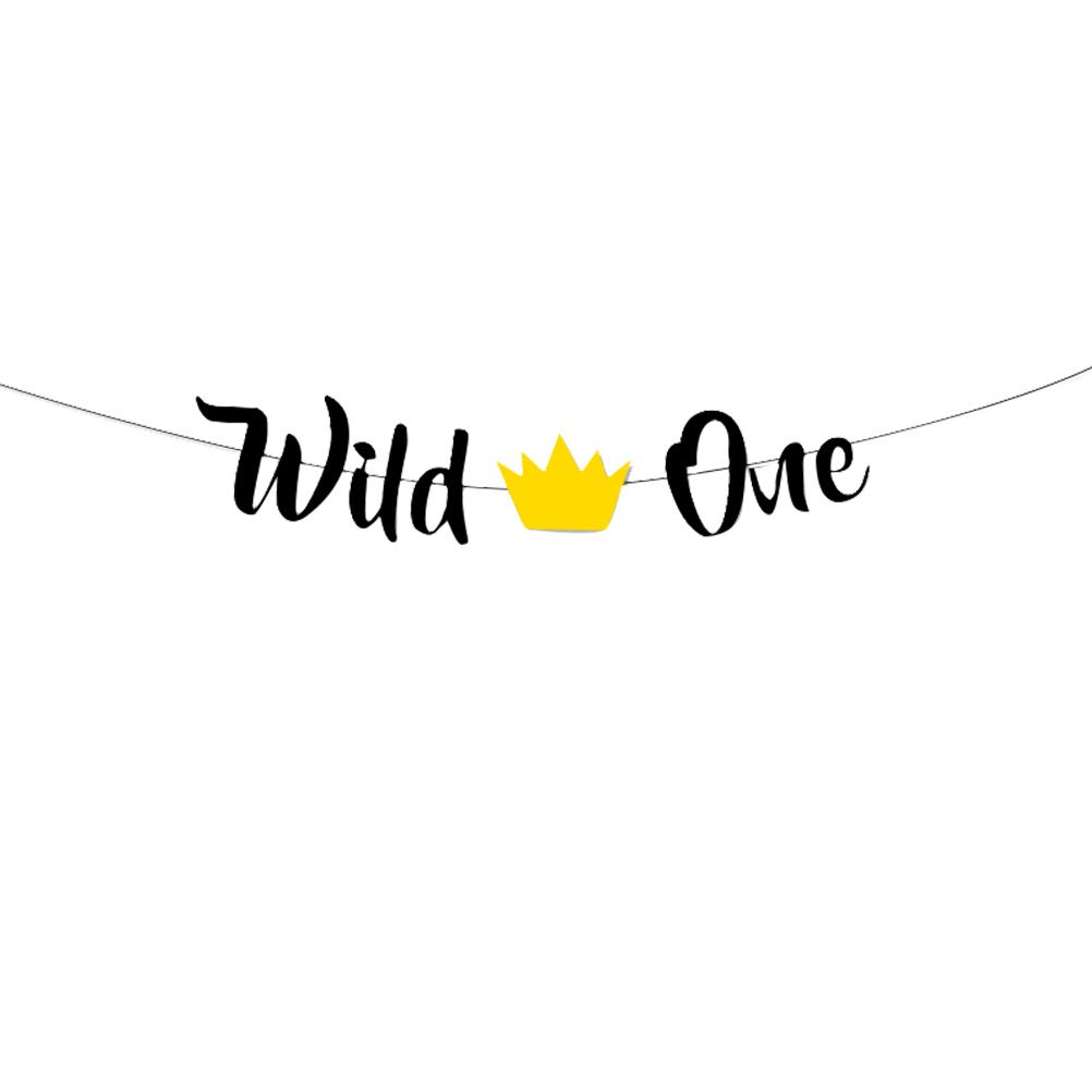 Wild One Banner - Baby Shower & Birthday Party Decorations | Hanging Flag Bunting for Banquet, Celebration Favors | Perfect for 1st Birthday, Gender Reveal & Nursery Decor