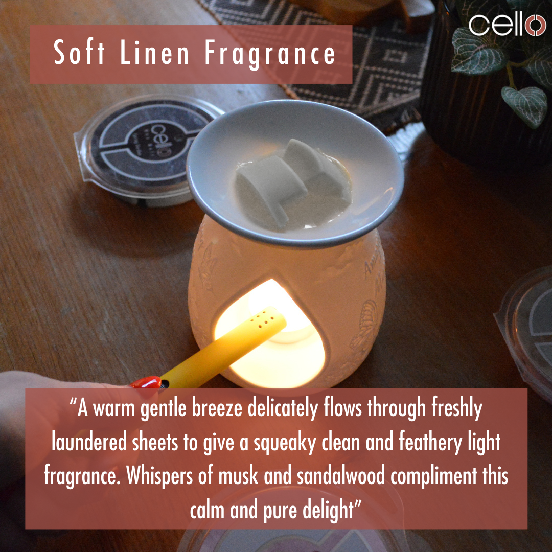 Premium Cello Wax Melts - Soft Linen Scented Wax Cubes for Warmers | Home Fragrance for Living Room, Bedroom & Office Relaxation