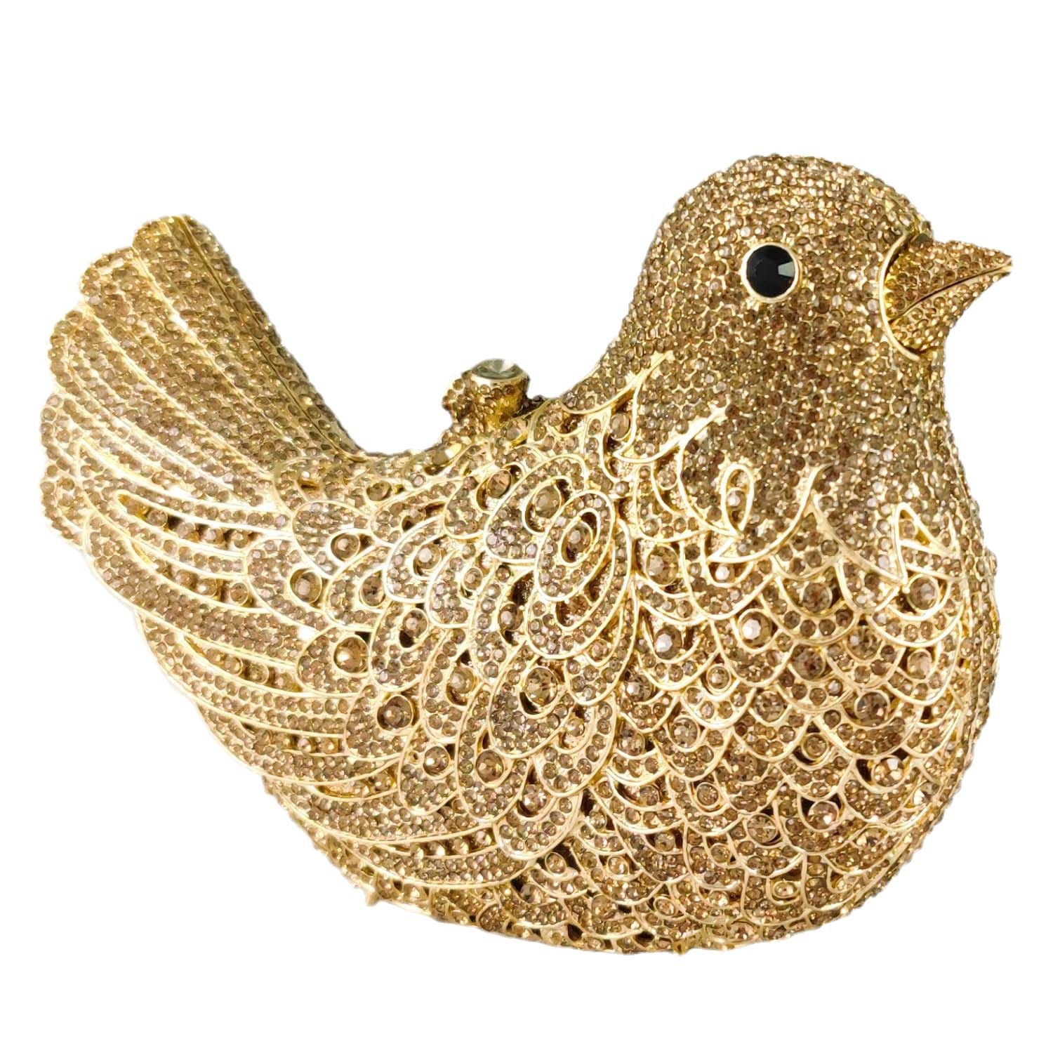 Elegant Crystal Rhinestone Pigeon Clutch Bag for Women - Luxury Evening Purse, Wedding Party Handbag, Mini Size | Perfect for Prom, Cocktail Events & Special Occasions