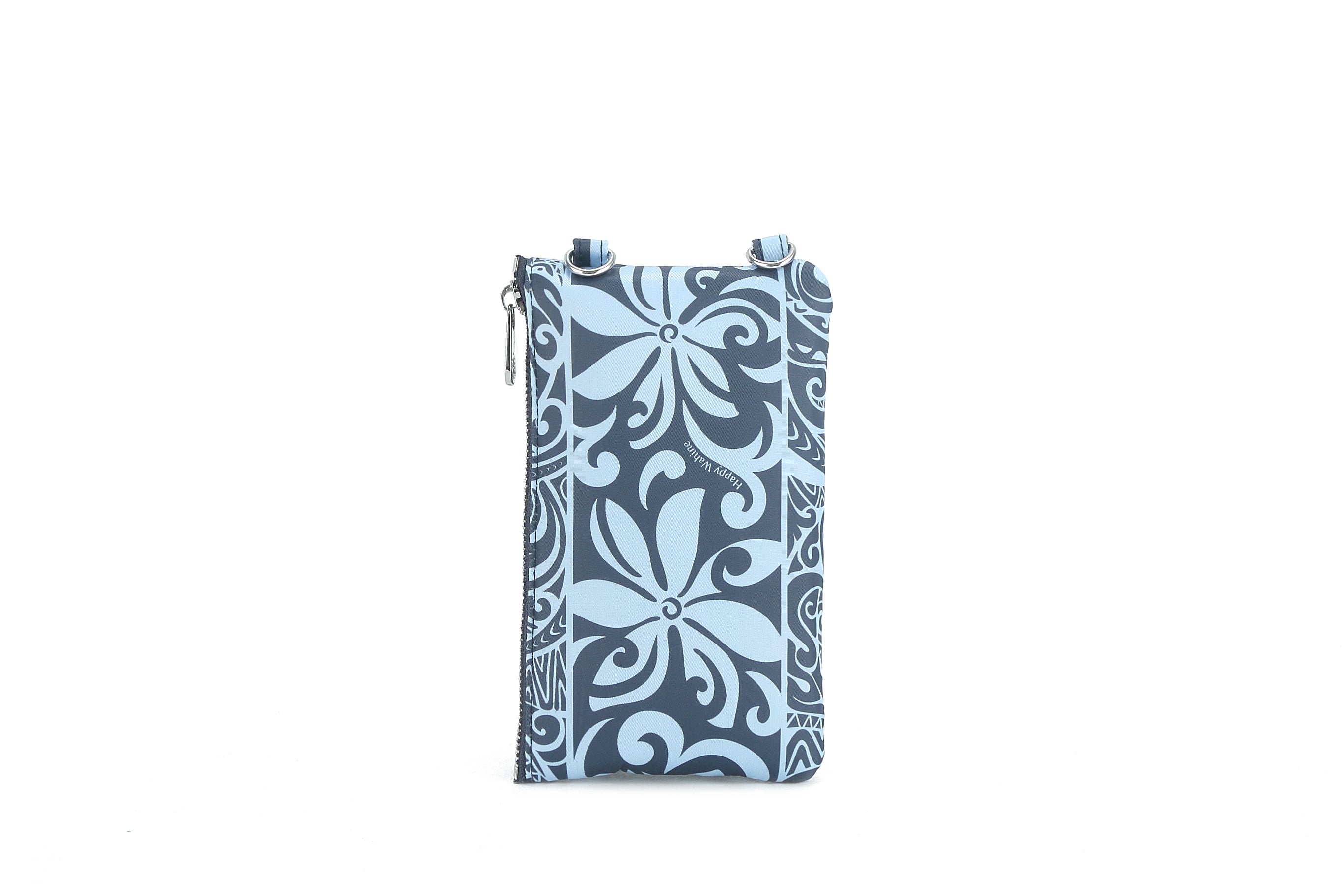 Anna Keʻolu Tapa Tiare Teal Crossbody Phone Wallet for Women - RFID Blocking & Multi-Pocket Design - Perfect for Travel, Shopping, and Everyday Use