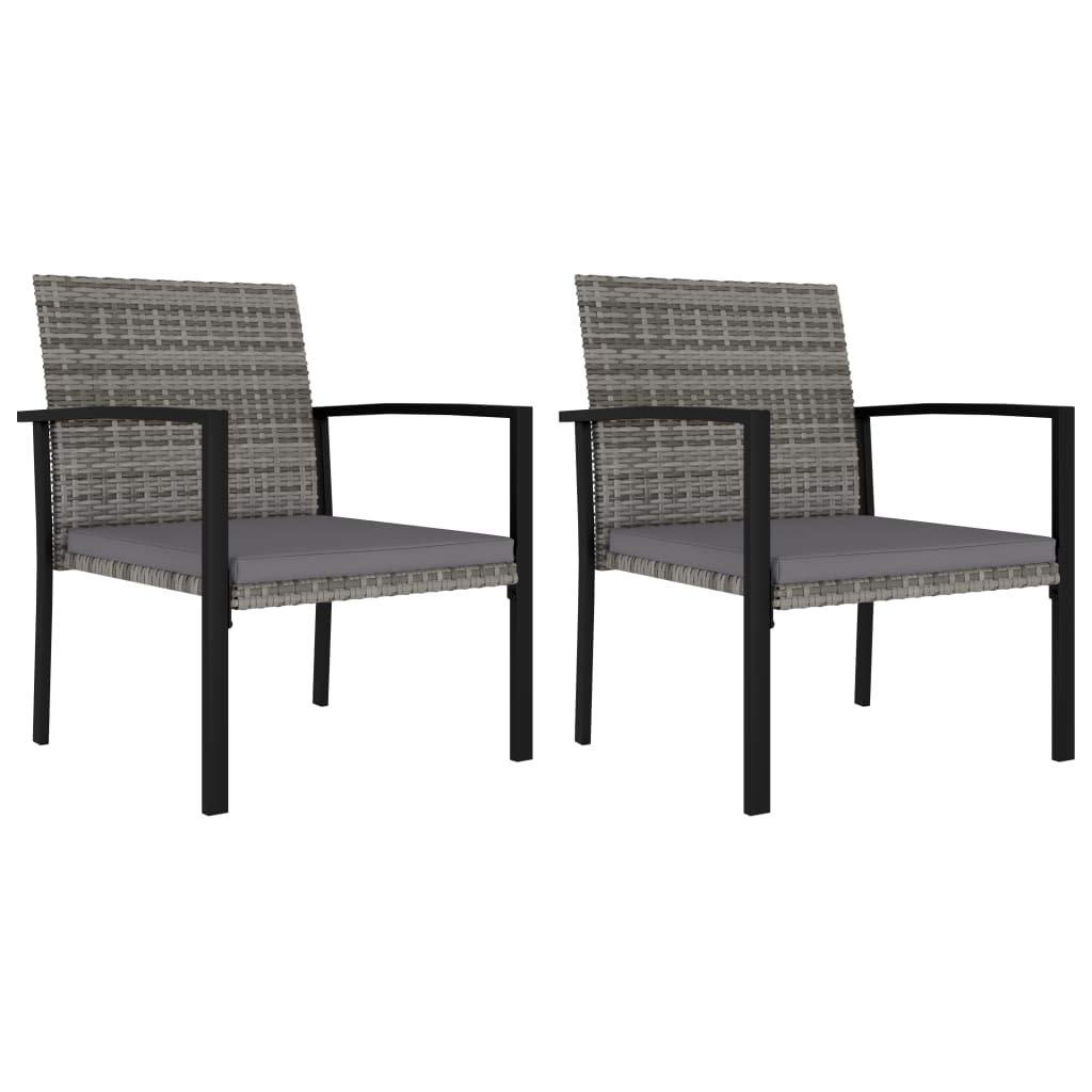 **2-Pack Gray Poly Rattan Garden Chairs - Weather-Resistant Outdoor Dining Chairs for Patio, Lawn & Backyard - Perfect for Relaxing, Entertaining & Gardening**