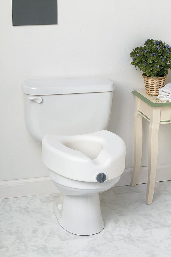 Locking Raised Toilet Seat Without Arms - Elderly & Disabled Safety Bathroom Aid for Seniors and Post-Surgery Recovery