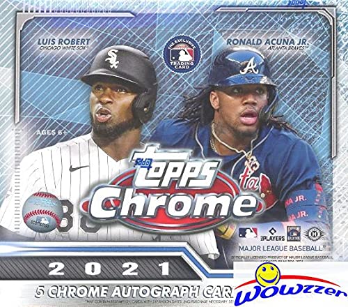 2021 Topps Chrome Baseball Jumbo Hobby Box - Factory Sealed with 5 Chrome Autographs & 156 Cards (Featuring Derek Jeter, Ken Griffey Jr, Mike Trout, Fernando Tatis Jr) - Perfect for Collectors, Investors & Fantasy Baseball Fans