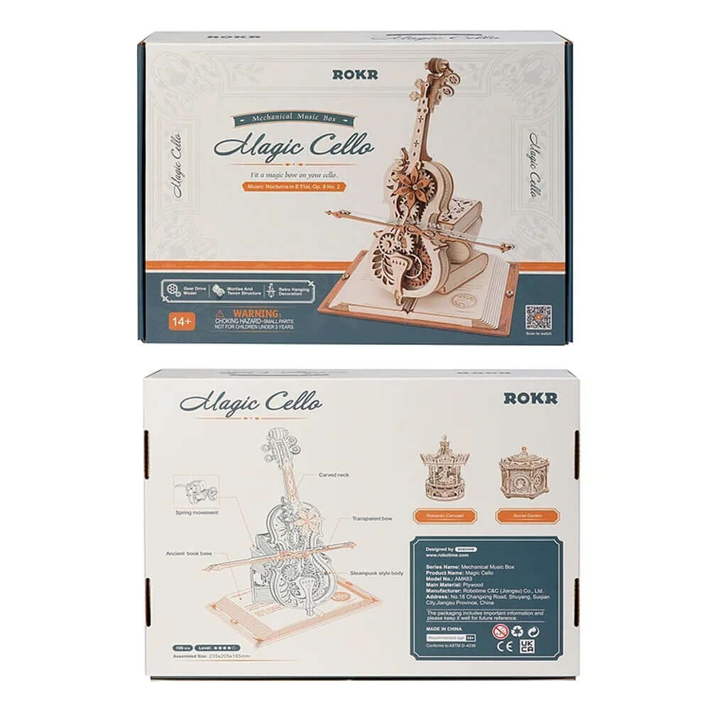Magic Cello Mechanical Music Box - Creative 3D Wooden Puzzle for Adults & Teens | Perfect Gift for Music Lovers, Home Decor & Stress Relief