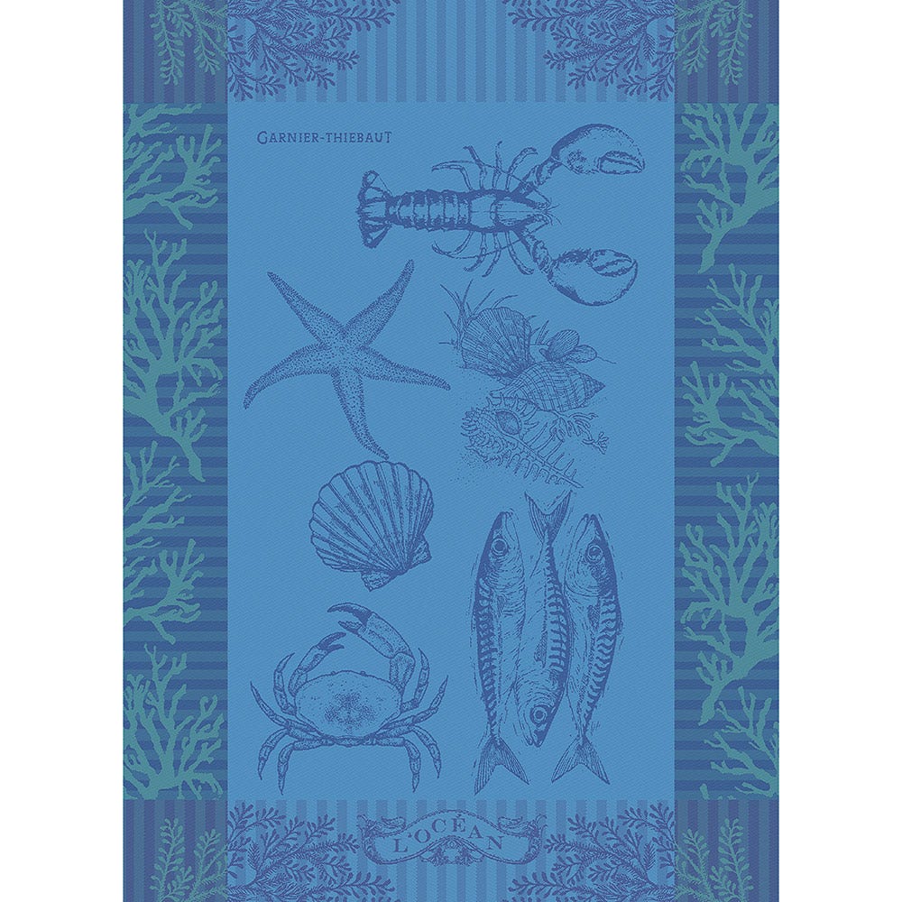 Premium L'Ocean Bleu Kitchen Towels - Super Absorbent & Quick-Drying Dish Cloths for Cooking, Cleaning & Dish Drying - Set of 6 Reusable Cotton Towels for Kitchen & Household Use