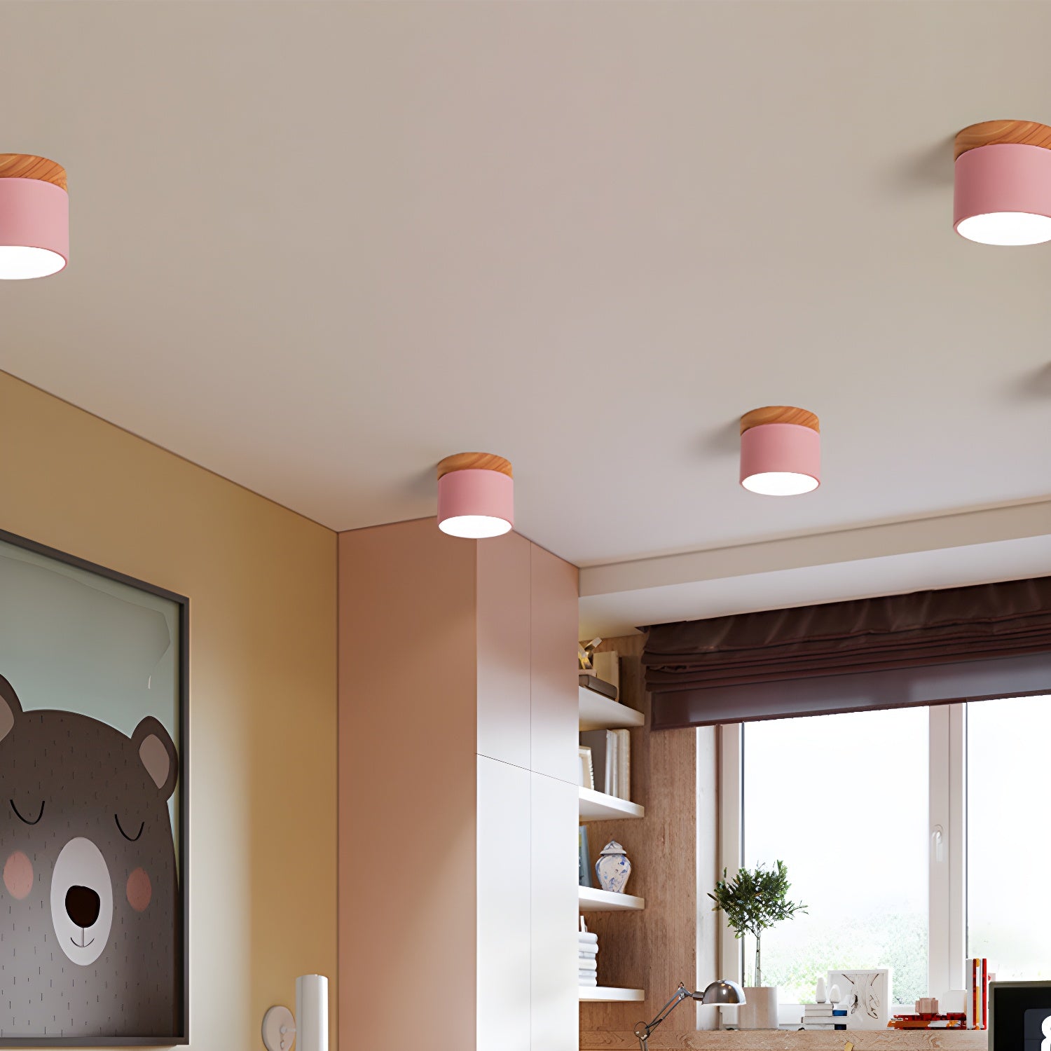 Alva Wooden Surface Downlight - Modern LED Ceiling Light Fixture for Living Room, Bedroom, and Kitchen | Energy Efficient Indoor Lighting Solution