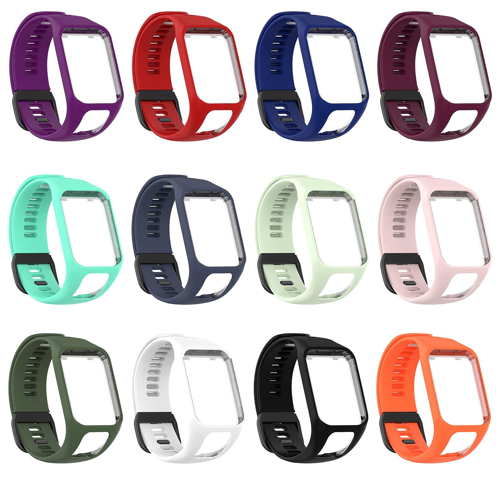 Waterproof Silicone Replacement Wrist Strap for TomTom Runner 23 & Spark - Adjustable Smart Watch Band Compatible with TomTom Fitness Trackers | Perfect for Running, Swimming & Outdoor Activities