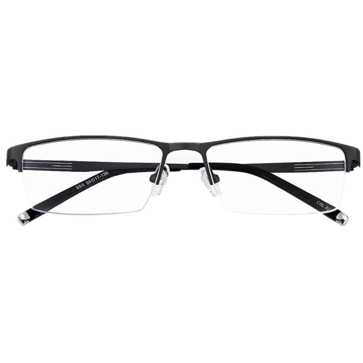 Nearsighted Glasses -0.5 to -6.0 for Men & Women | Alloy Half-Frame | Reading & Driving