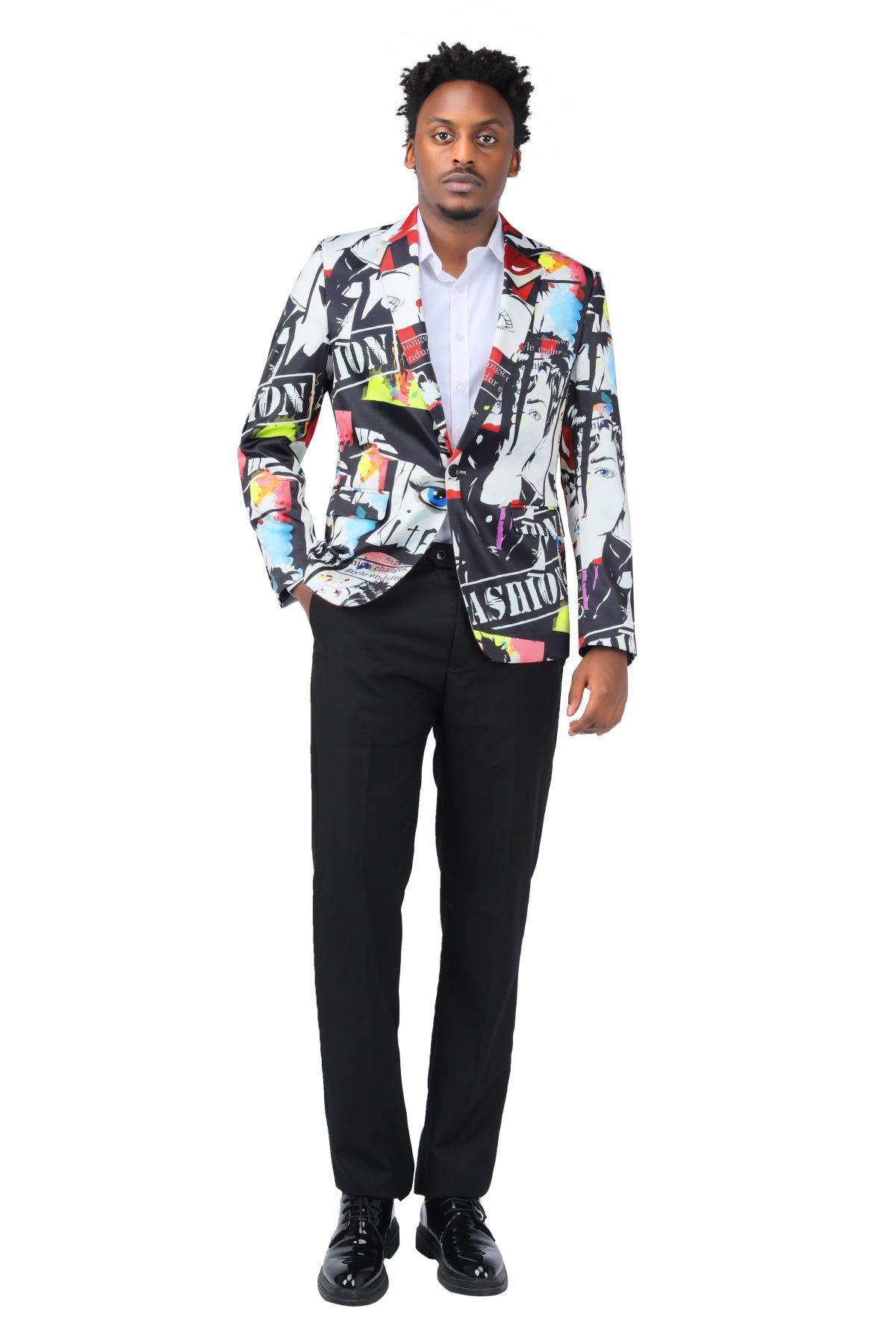Stylish Slim Fit Printed Blazer for Men - Single Button Formal Jacket - Perfect for Business Meetings, Weddings & Office Wear