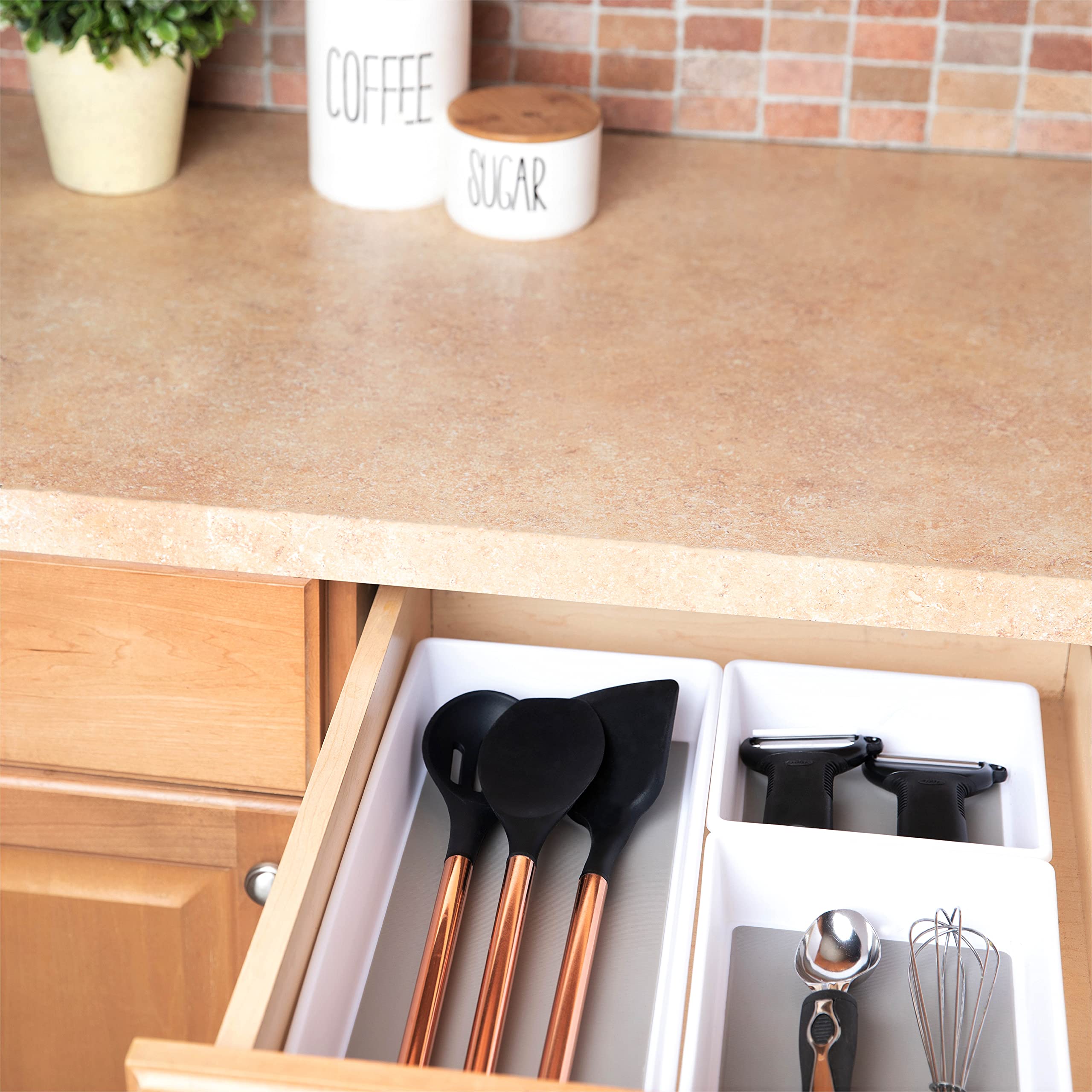 3-Size Drawer Organizers Set - Perfect for Office, Kitchen, Desk & Junk Drawer Storage | Space-Saving Organization Trays for Utensils, Stationery & Small Items