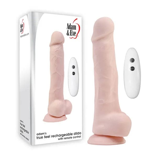Adam & Eve Adam's True Feel Rechargeable Dildo - Realistic Silicone Adult Toy for Couples & Solo Play - Waterproof & Body-Safe for Bedroom, Travel & Discreet Pleasure