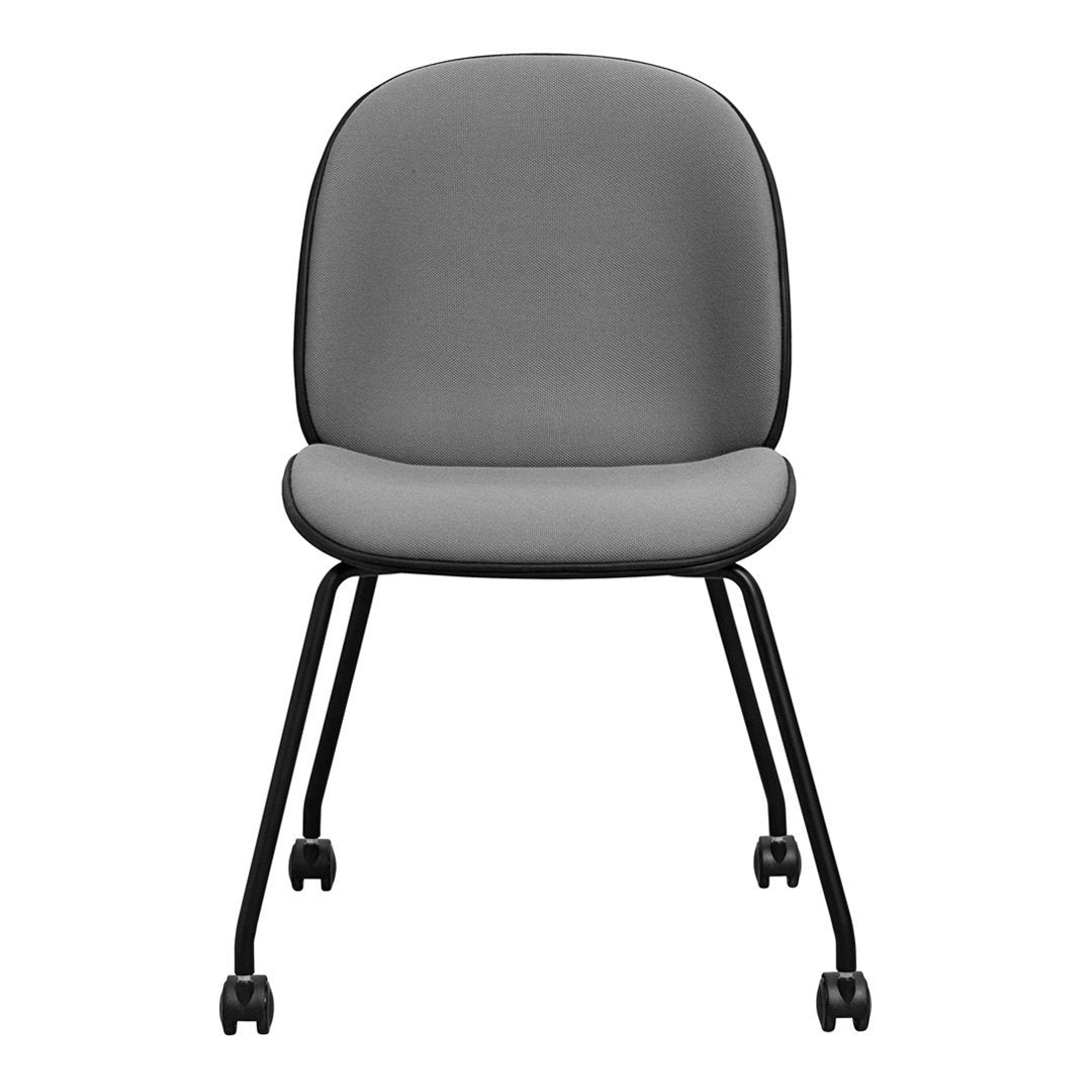 Ergonomic Beetle Meeting Chair with 4 Legs & Smooth-Rolling Casters - Front Upholstered Seat for Office, Conference Room & Home Workspace