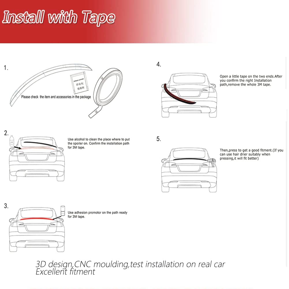 Carbon Fiber Trunk Spoiler for Mercedes Benz C Class W205 C205 Coupe 2014-2019 | C180 C200 C250 C300 C350 C63 C43 AMG | High Kick Rear Wing Lip | Enhances Aerodynamics & Sporty Look | Perfect for Street Racing & Car Shows