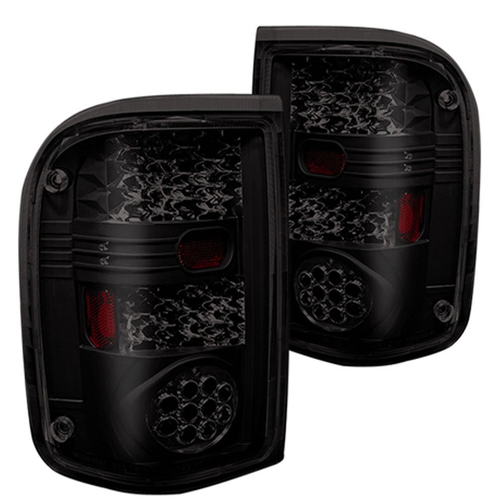 Winjet Street Series LED Tail Lights for 1993-2000 Ford Ranger - Smoked Lens, DOT Approved, Plug & Play Installation - Upgrade Your Truck's Style & Night Visibility for Street Driving & Off-Road Adventures