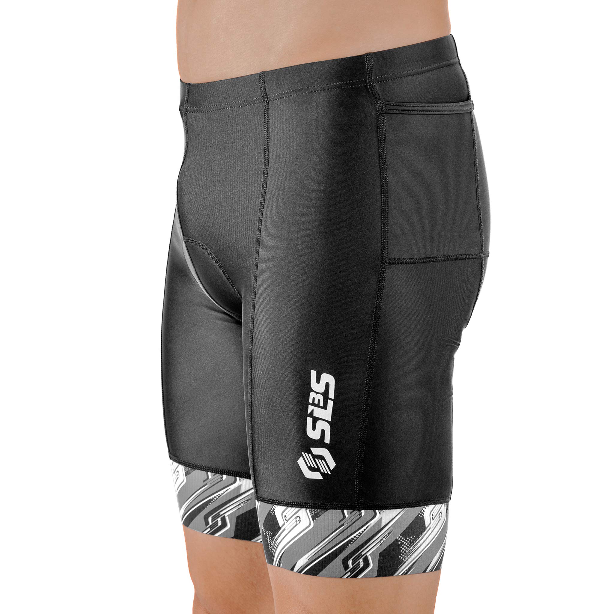 Men's Triathlon Shorts - Padded Swim Bike Run Shorts for Duathlon & Triathlon with Pocket - Ideal for Training, Racing & Endurance Sports