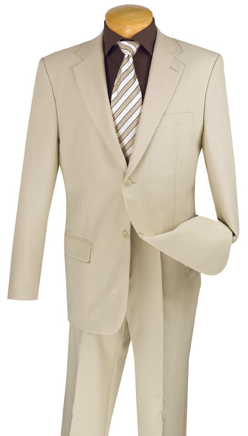 Beige Regular Fit 2 Piece Suit for Men - Classic Business Formal Wear for Office, Wedding & Special Occasions