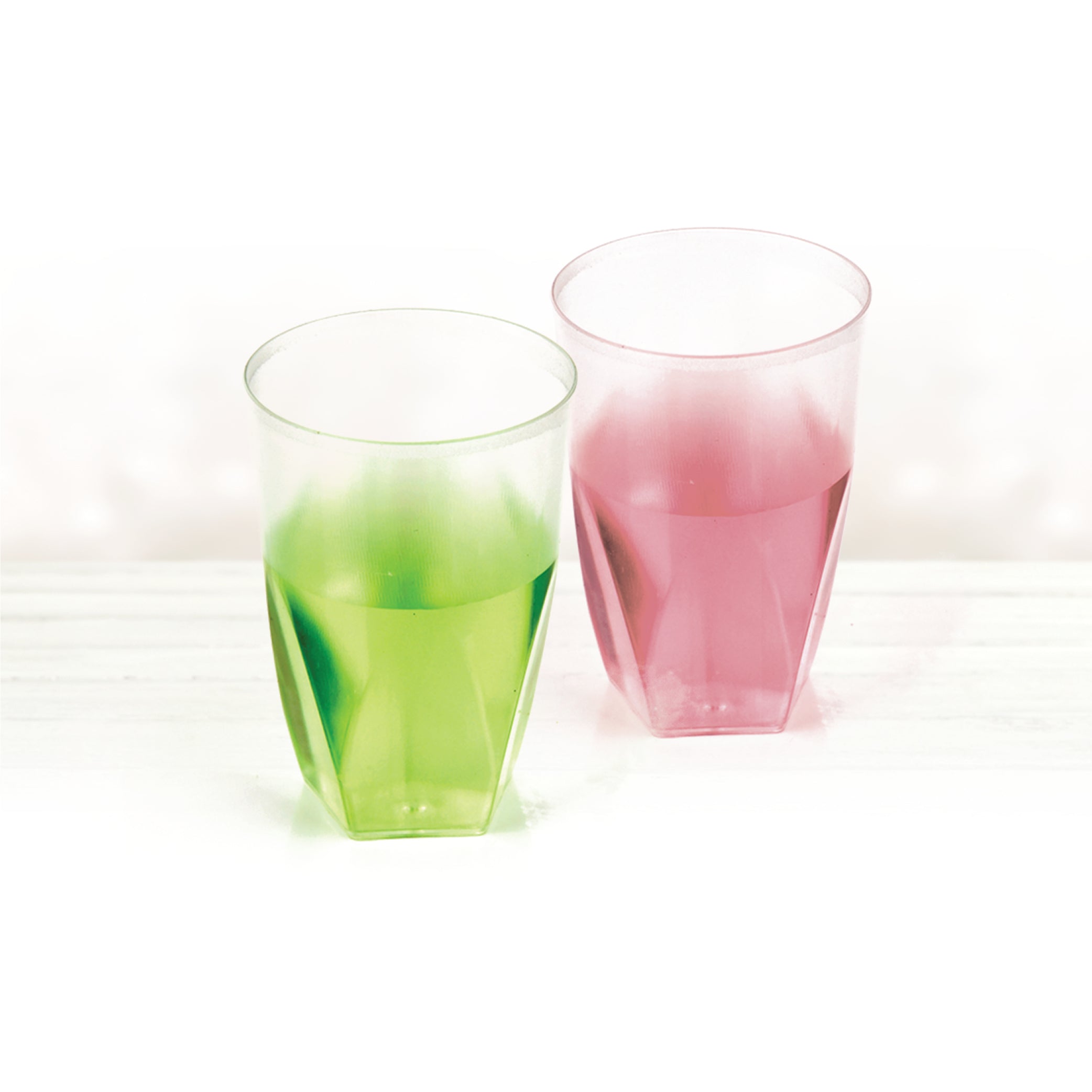 7.5 oz Clear Plastic Beveled Cups - 20 Pack | Disposable Party Cups for Weddings, Events & Outdoor Gatherings