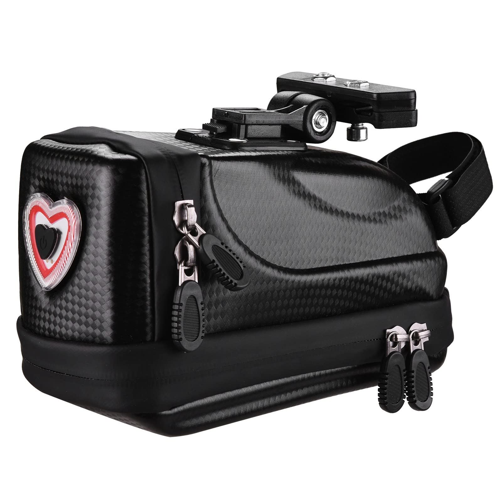 **MengK Waterproof Hard Shell Bicycle Saddle Bag with Taillight & Rain Cover – Durable Bike Storage Bag for MTB, Road Bikes – Ideal for Commuting, Cycling Tours & Outdoor Adventures**