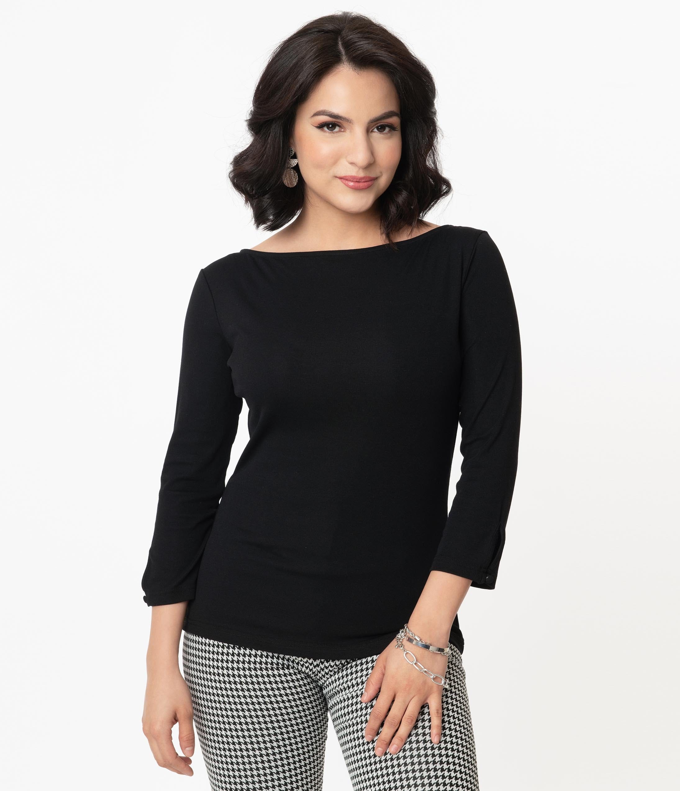 Vintage Black Gracie Top - Unique Retro Style Blouse for Women | Perfect for Casual Wear, Parties & Special Occasions