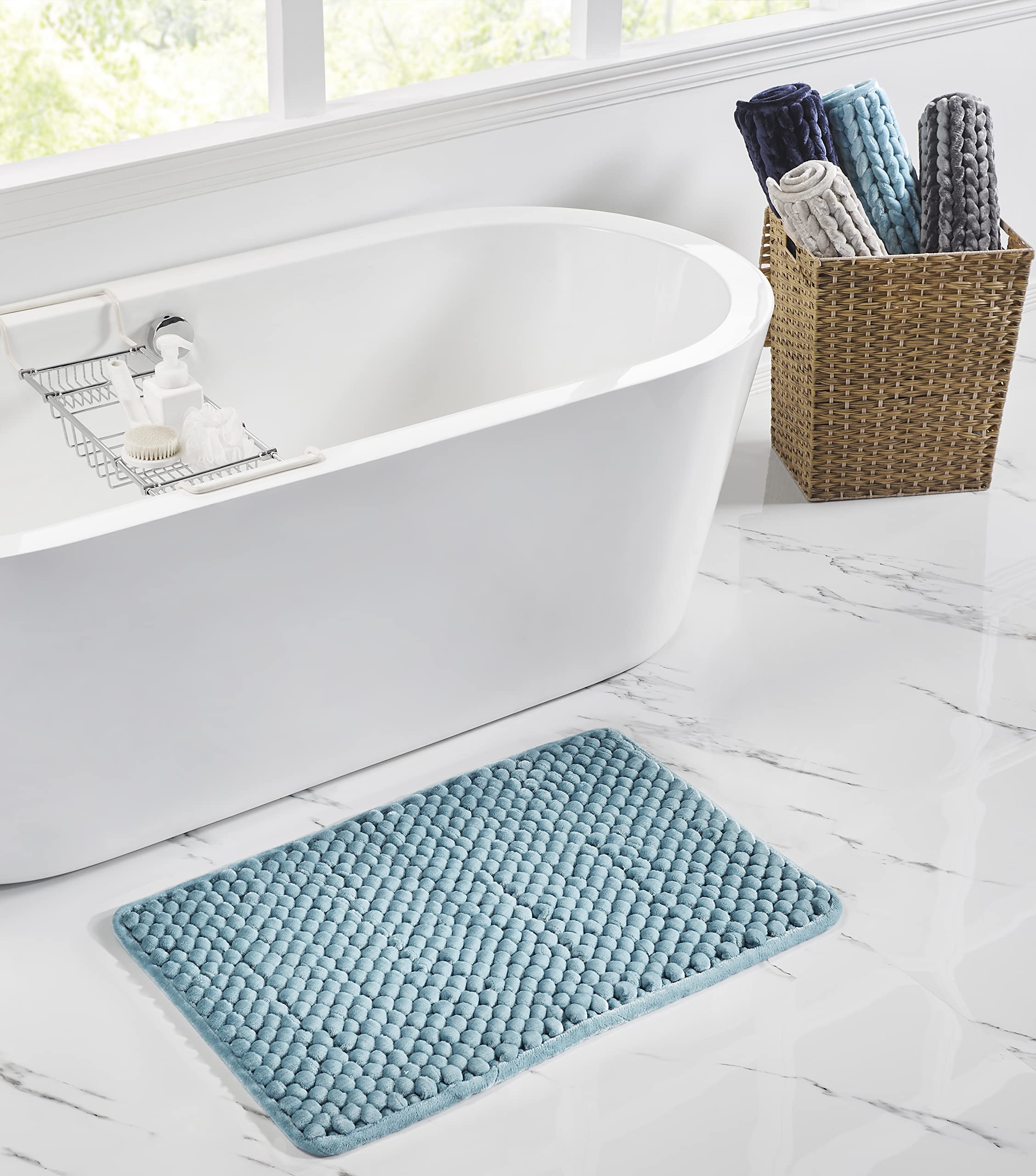 Better Trends Alma Chenille Bath Mat - Absorbent Non-Slip Bathroom Rug for Shower & Vanity (20
