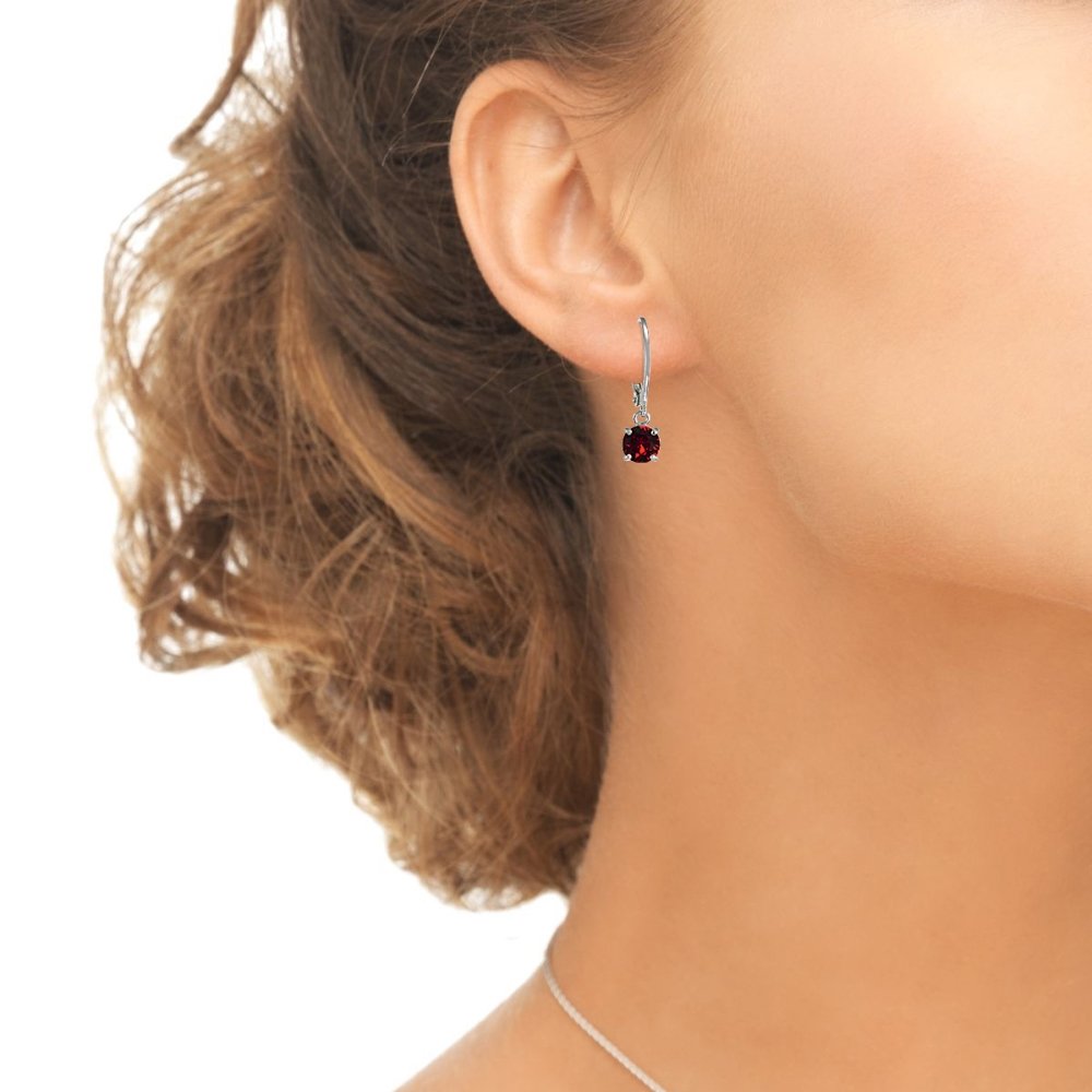 Elegant 6mm Sterling Silver Dangle Leverback Earrings with European Crystals - Perfect for Weddings, Parties & Everyday Wear
