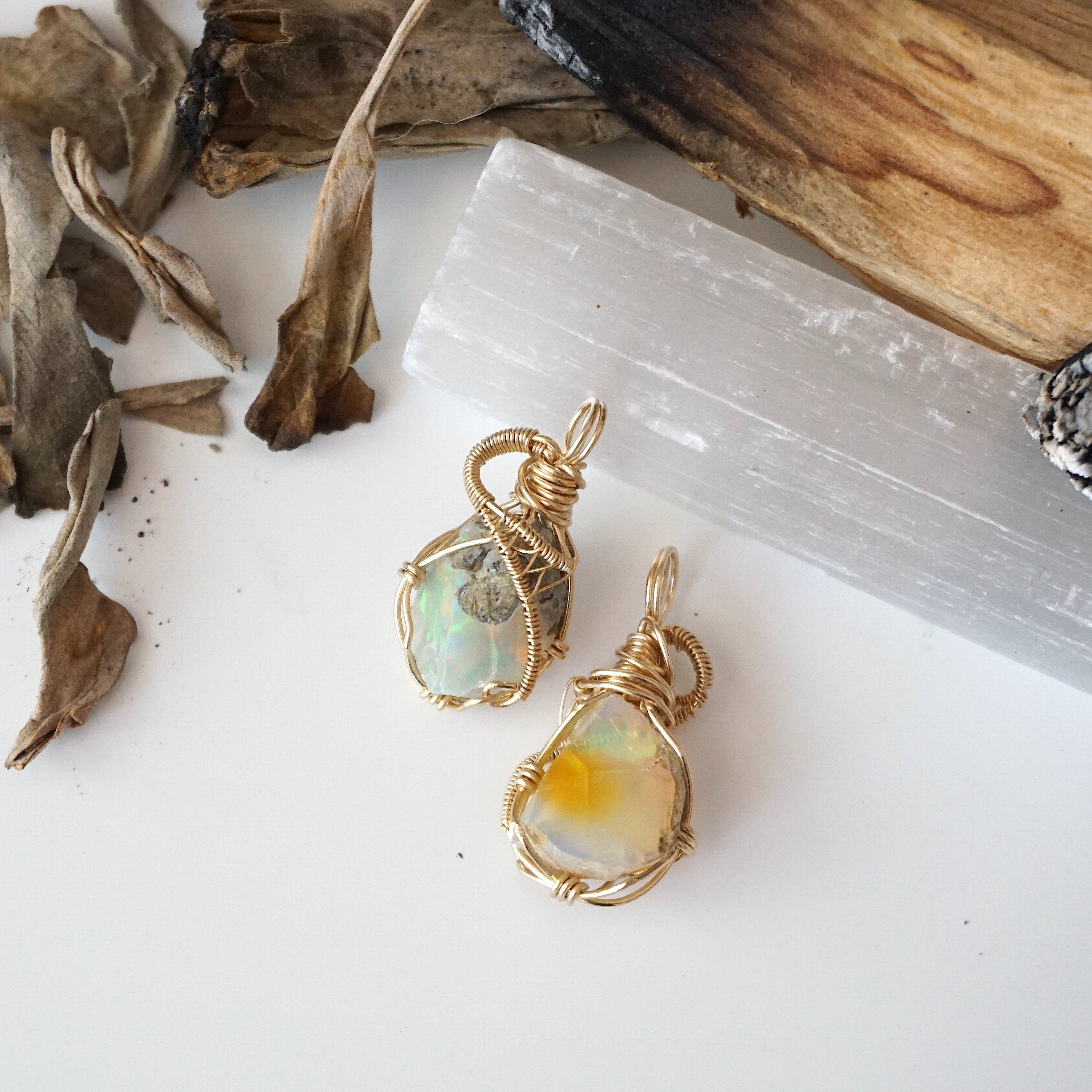 Fire Opal Necklace - 14k Gold Filled Pendant Jewelry for Women, Gift for Her, Birthday, Anniversary, Valentine's Day