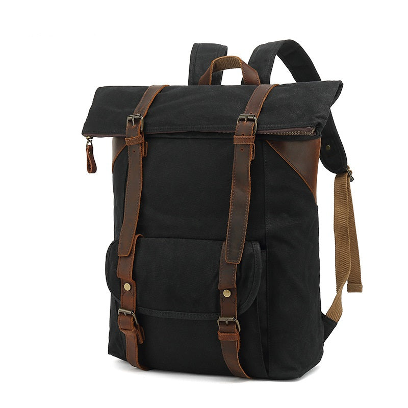 Durable Waxed Canvas Backpack for Men & Women - Waterproof Laptop Bag for Travel, Hiking & Daily Commute - Stylish Vintage Backpack with Multiple Pockets