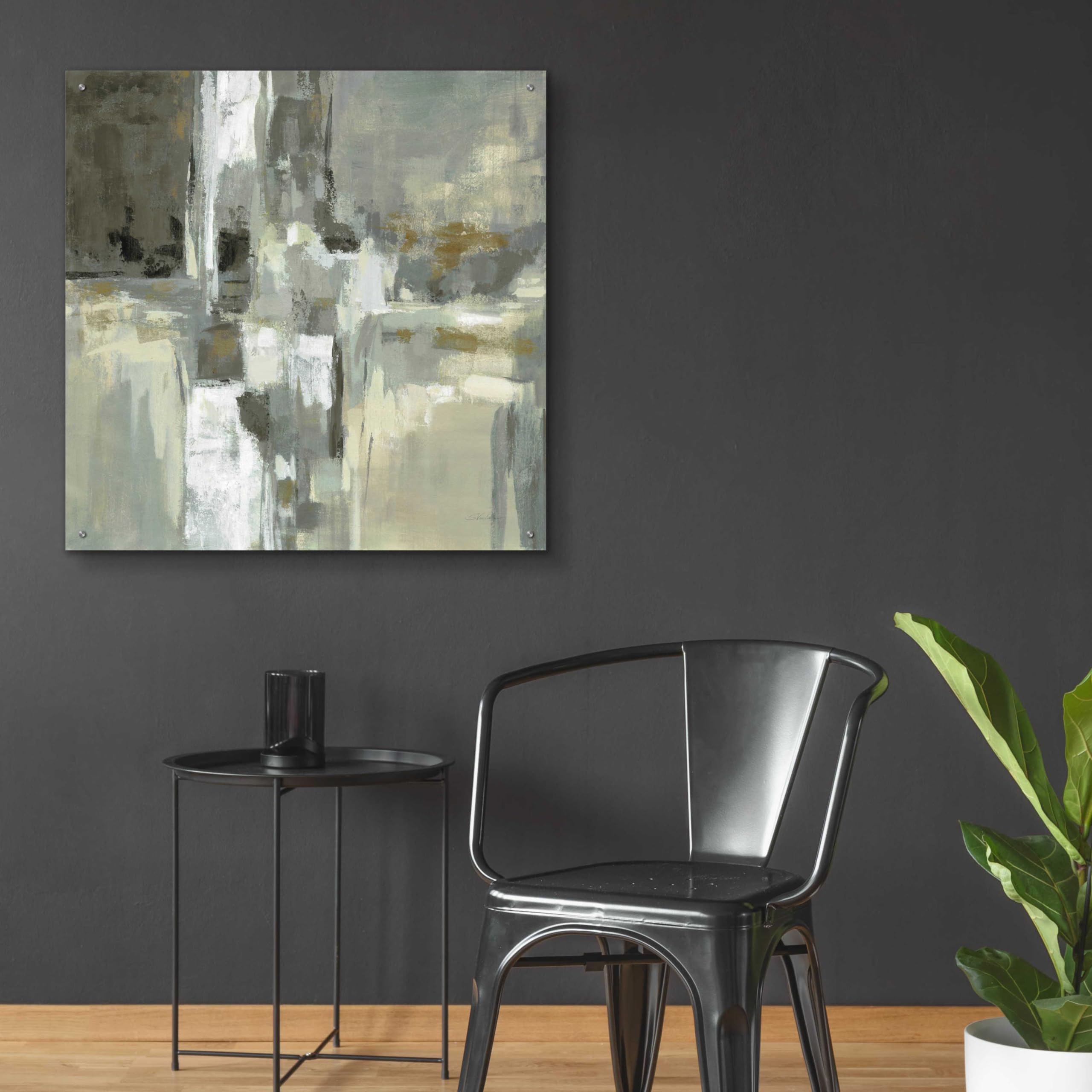 Epic Art 'Neutral Water' by Silvia Vassileva - 36x36 Inch Acrylic Glass Wall Painting - Modern Abstract Home Decor for Living Room, Bedroom & Office