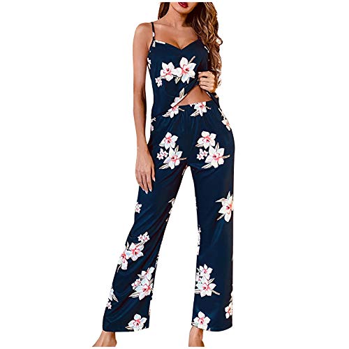 Women's Sleeveless Floral Pajama Set - Soft Sleepwear & Lounge Pj Set for Women - Perfect for Nighttime Comfort, Summer Sleepwear & Relaxing at Home