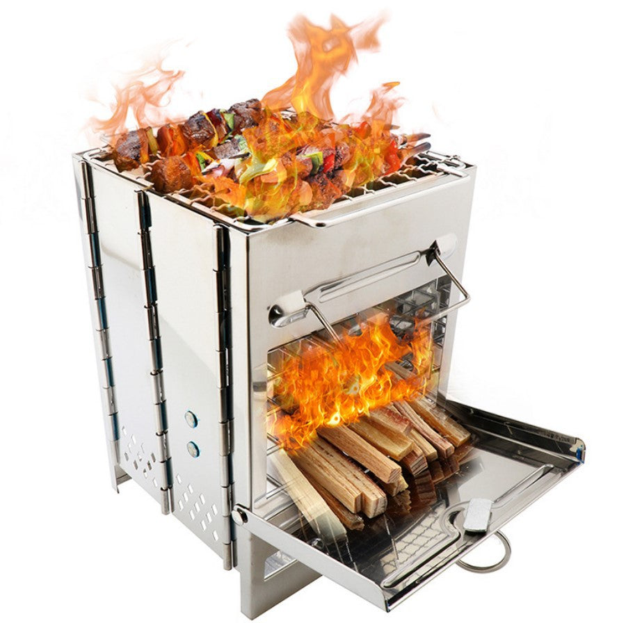 Portable Mini Outdoor Firewood Stove - Compact Camping Stove for Backpacking, Hiking & Survival - Perfect for Cooking, Heating & Emergency Use