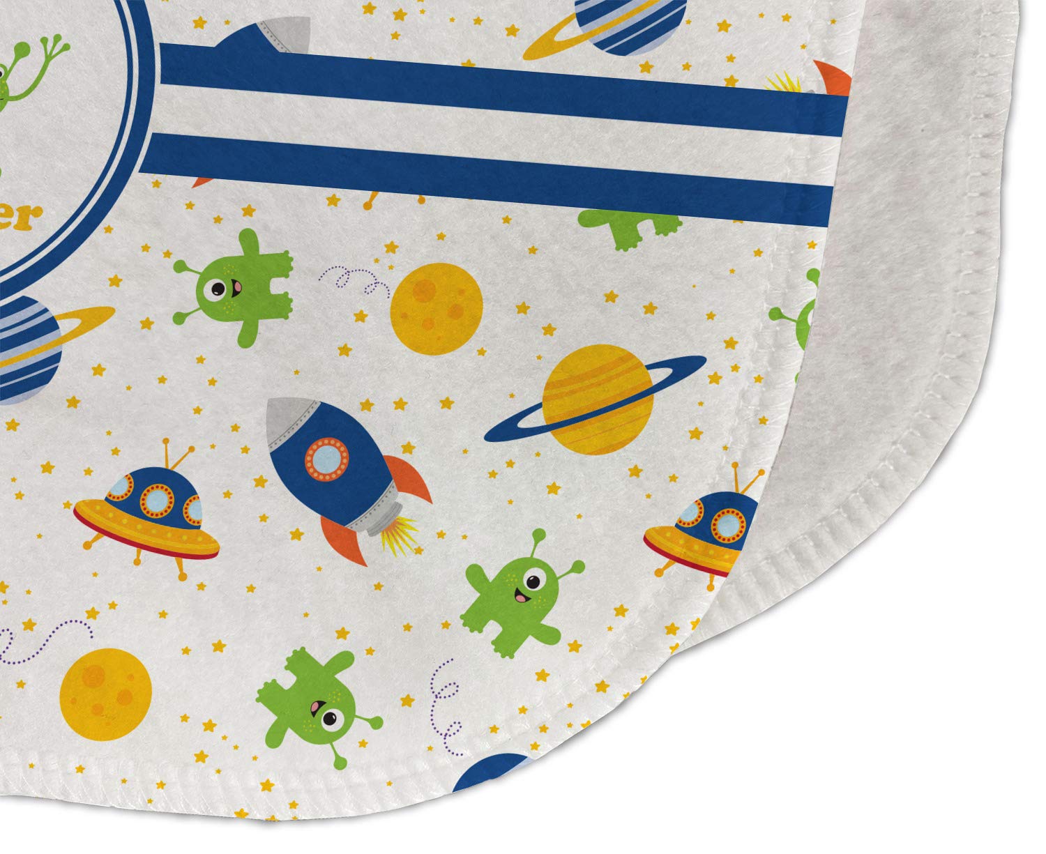 Personalized Boys Space Burp Cloth - Fleece with Name for Baby Shower