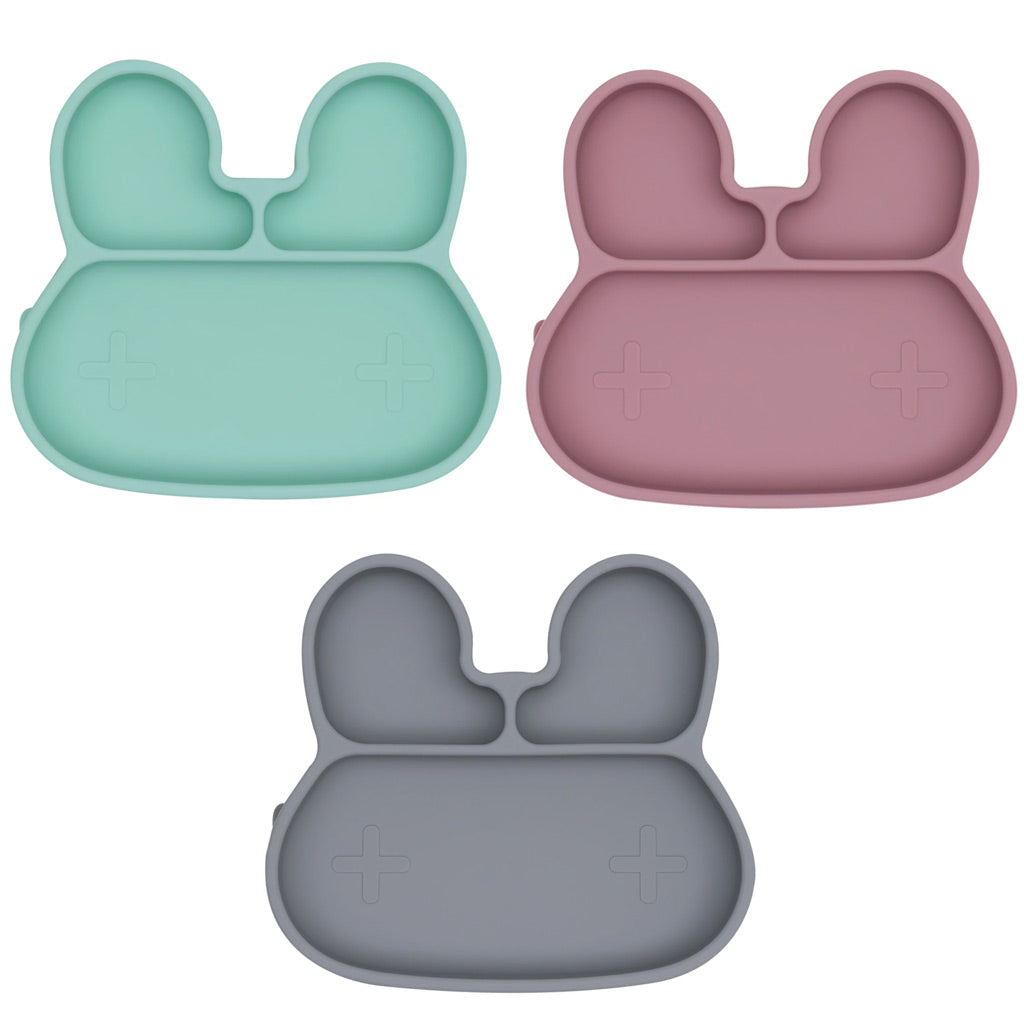 We Might Be Tiny Bunny Stickie Plate - Adorable Bunny-Themed Kids Plate for Mealtime Fun - Perfect for Toddlers, Birthday Gifts & Easter Celebrations