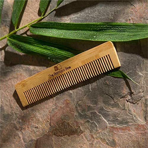 Natural Bamboo Hair Comb for Smooth Detangling - Handmade Wooden Pocket Comb for Travel, Anti-Static & Hair Growth - Perfect for Home, Office, Gym Bag & On-The-Go Styling