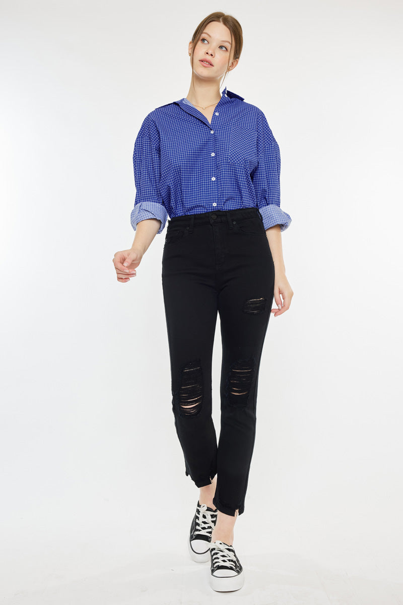 Haven Ultra High Rise Slim Straight Leg Jeans for Women - Stretch Denim Pants, Comfortable & Flattering Fit - Perfect for Casual Outfits, Workwear, and Everyday Style