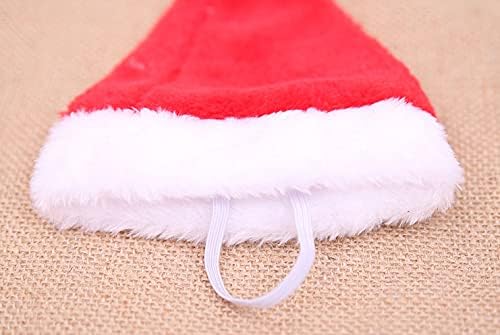 Festive Pet Santa Hats for Cats & Dogs - 2 Pack Red Christmas Costume Hats (5.5