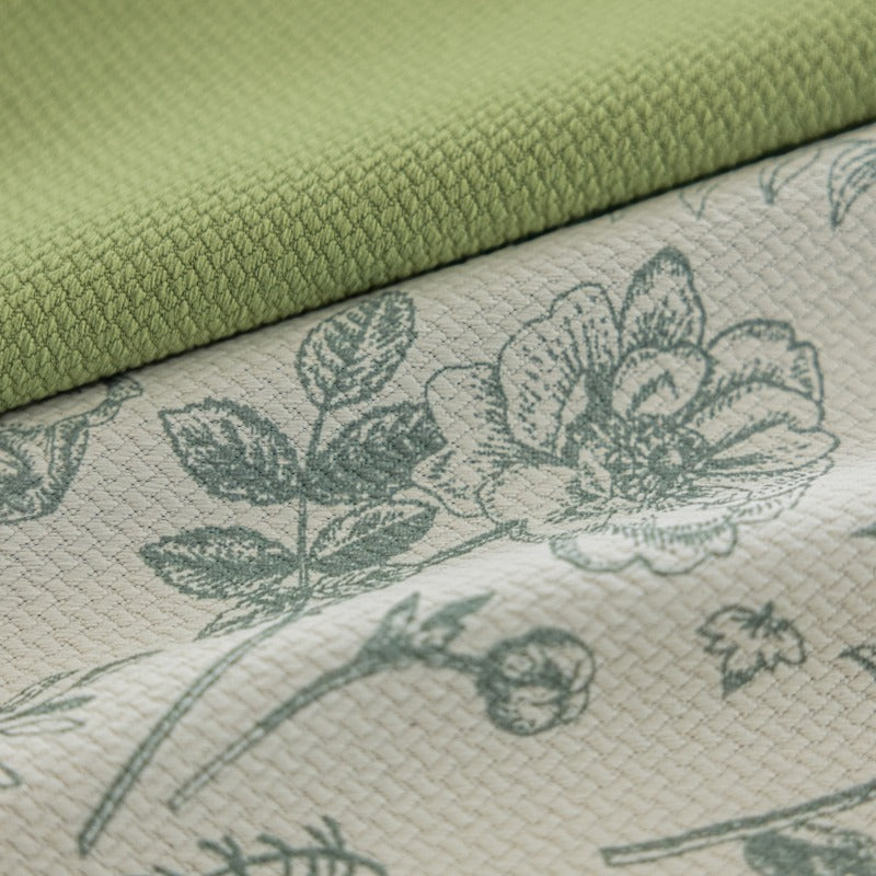 Brielle Sage Green Patchwork Blackout Custom Curtains for Bedroom & Living Room - Thermal Insulated Noise Reducing Window Drapes for Home Decor