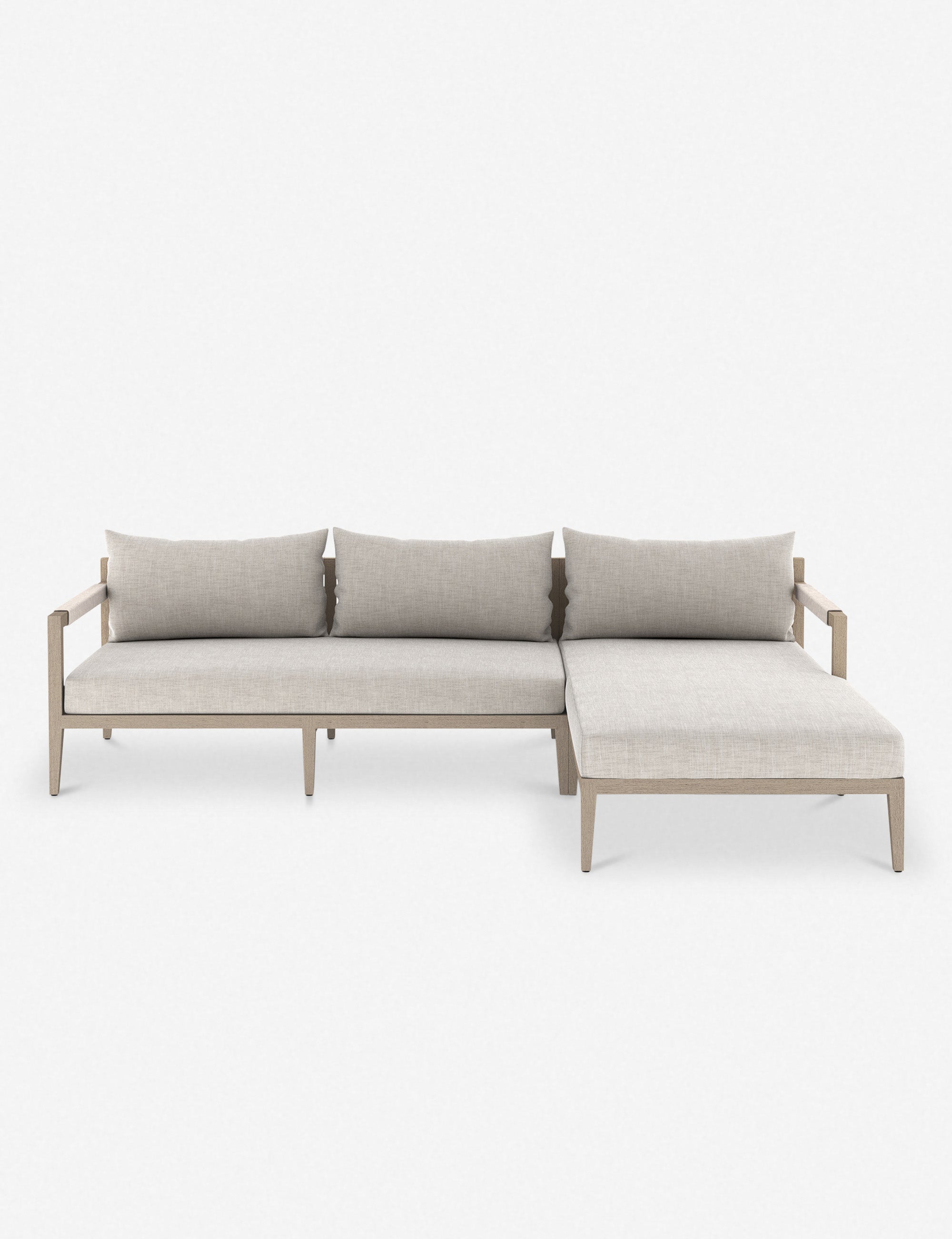 Premium Cadenza Indoor/Outdoor Teak Sectional Sofa Set - Weather-Resistant Patio Furniture for Backyard, Poolside & Garden Lounge - 6-Piece Modular Seating with Cushions