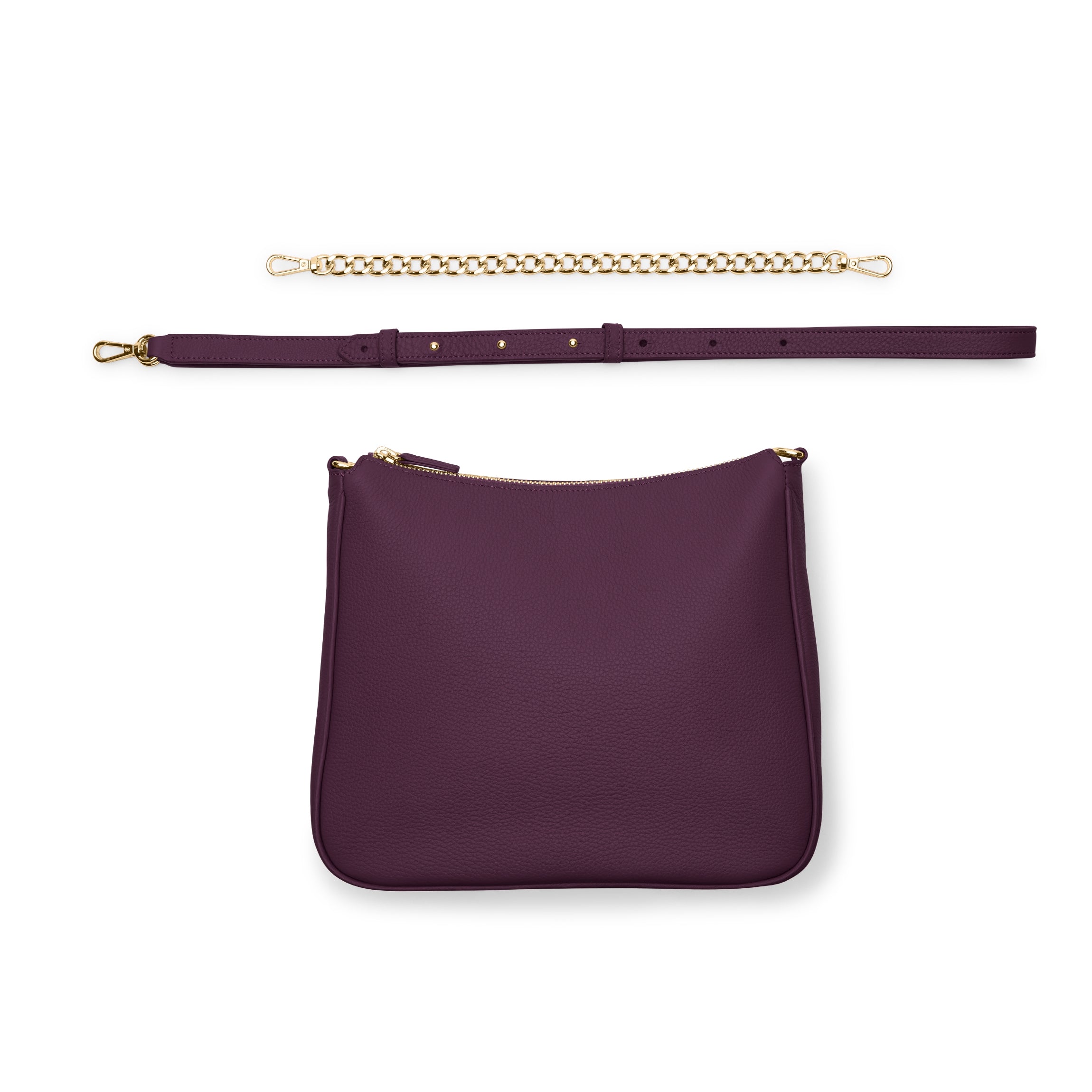 Greta Chain Medium Crossbody Bag in Deep Plum - Stylish & Compact Purse for Women, Perfect for Everyday Use, Work, and Evening Outings