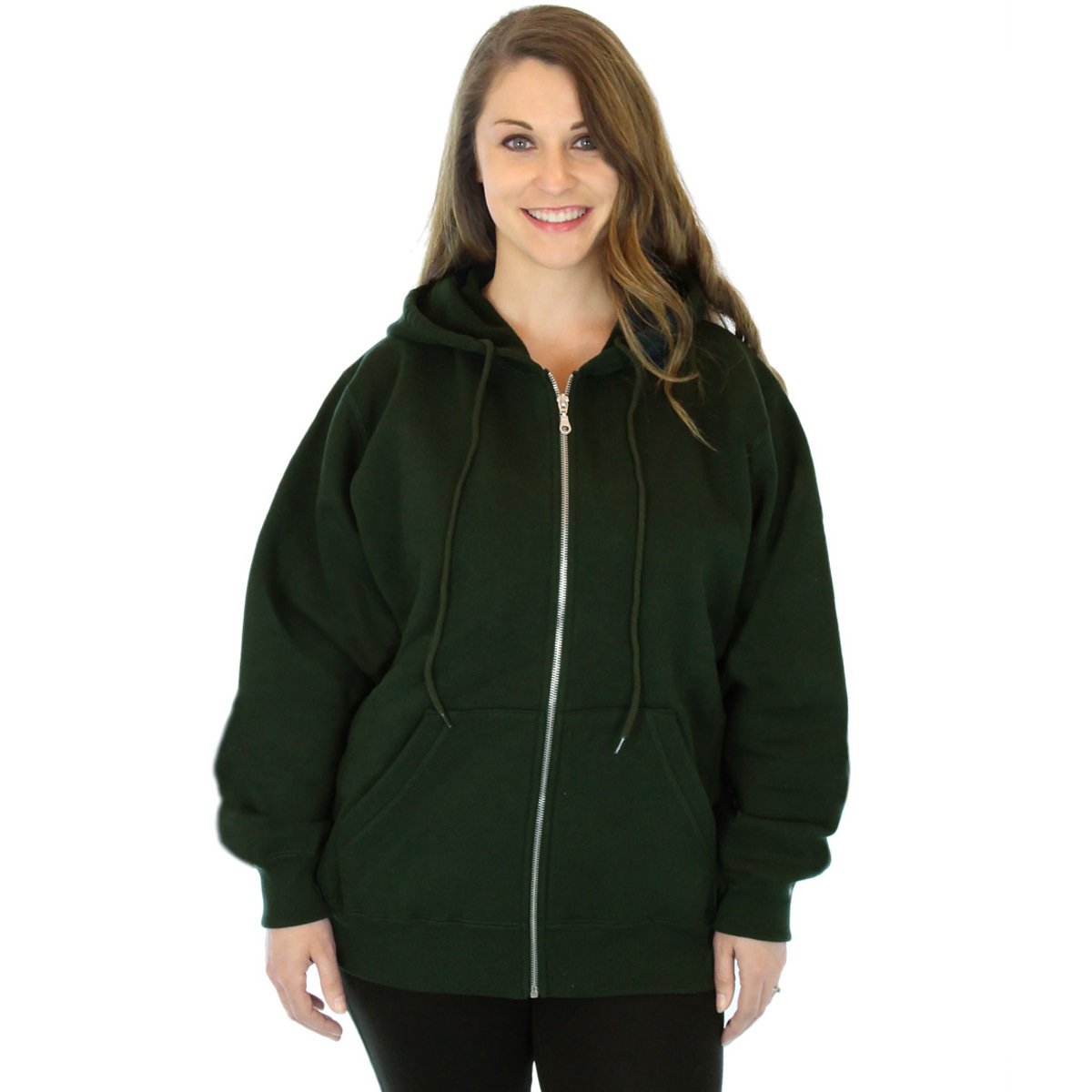 CottonMill Women's 100% Cotton Heavyweight Zip-Up Hoodie Sweatshirt - Warm Casual Outerwear for Fall & Winter