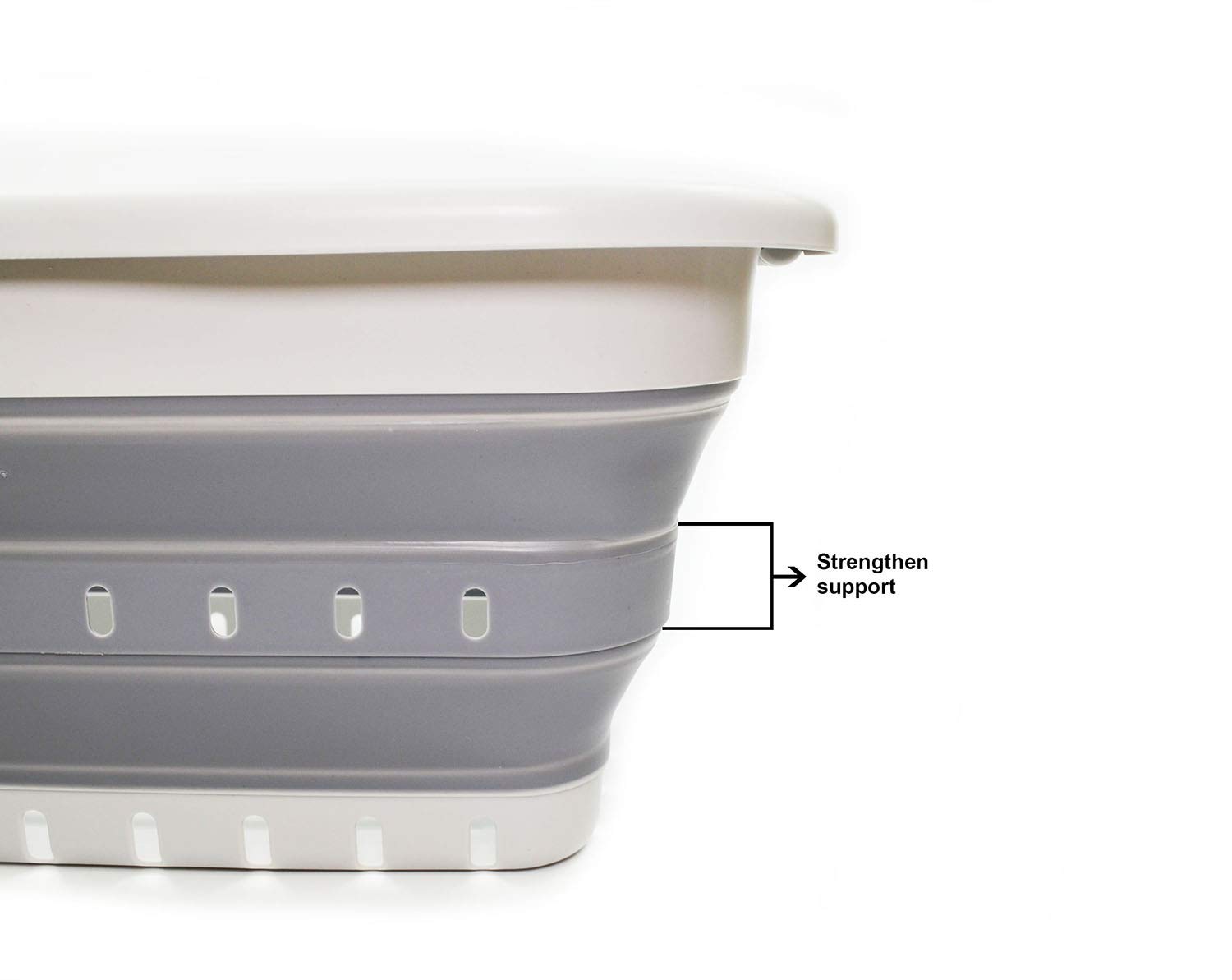 Sammart 41L Collapsible Laundry Basket with 3 Handles - Foldable Storage Organizer for Clothes, Toys & Home Organization - Space Saving Grey Hamper for Laundry Room, Dorm, Camping & Travel