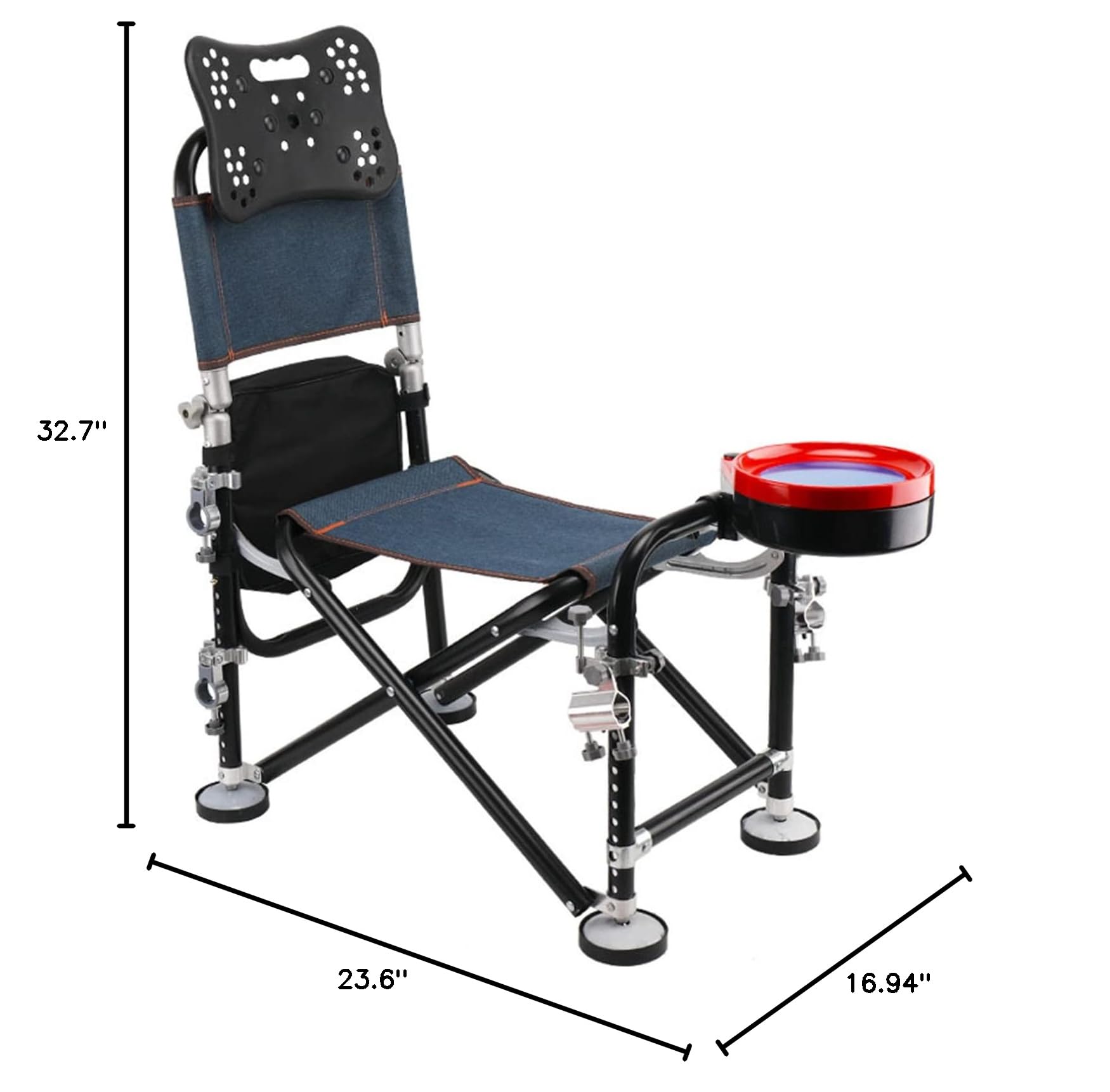 YOXIER Adjustable Fishing Chair with Rod Holder for Adults - Lightweight & Sturdy Outdoor Chair for Fishing, Camping, Picnics, Beach, and Backyard Gatherings - Perfect Gift for Fishermen & Outdoor Enthusiasts
