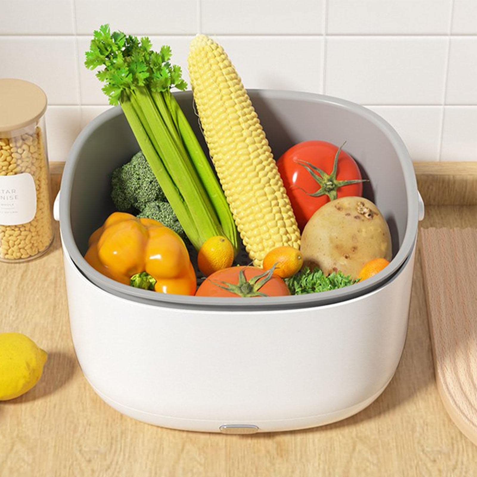 Portable Automatic Fruit and Vegetable Washing Machine - Electric Food Cleaner for Fruits, Veggies & Meat | Perfect for Kitchen, Camping & Outdoor Use