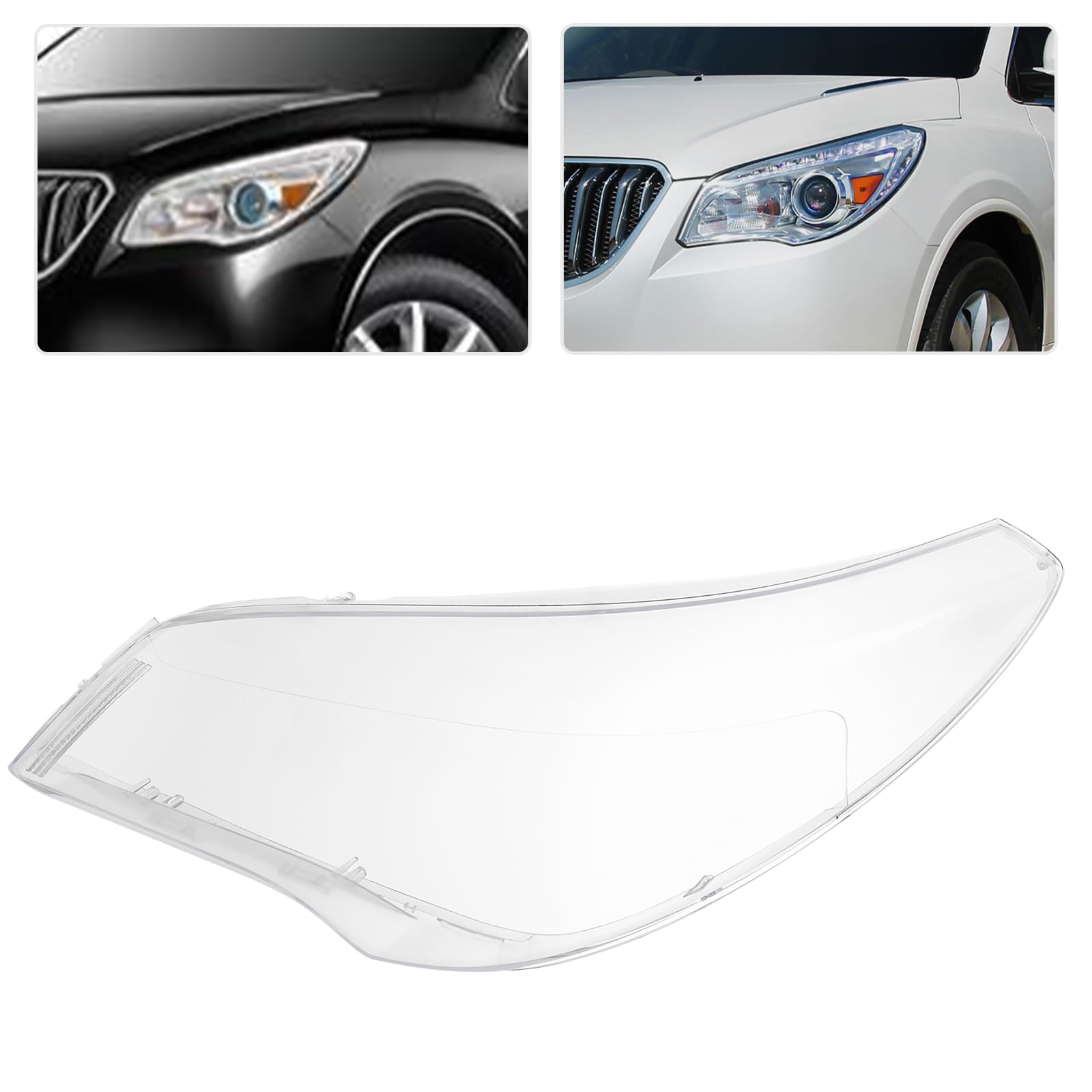 2013-2017 Buick Enclave Left Front Headlight Lens Cover - Driver Side Replacement Clear Lens for Improved Night Visibility & Safety Driving