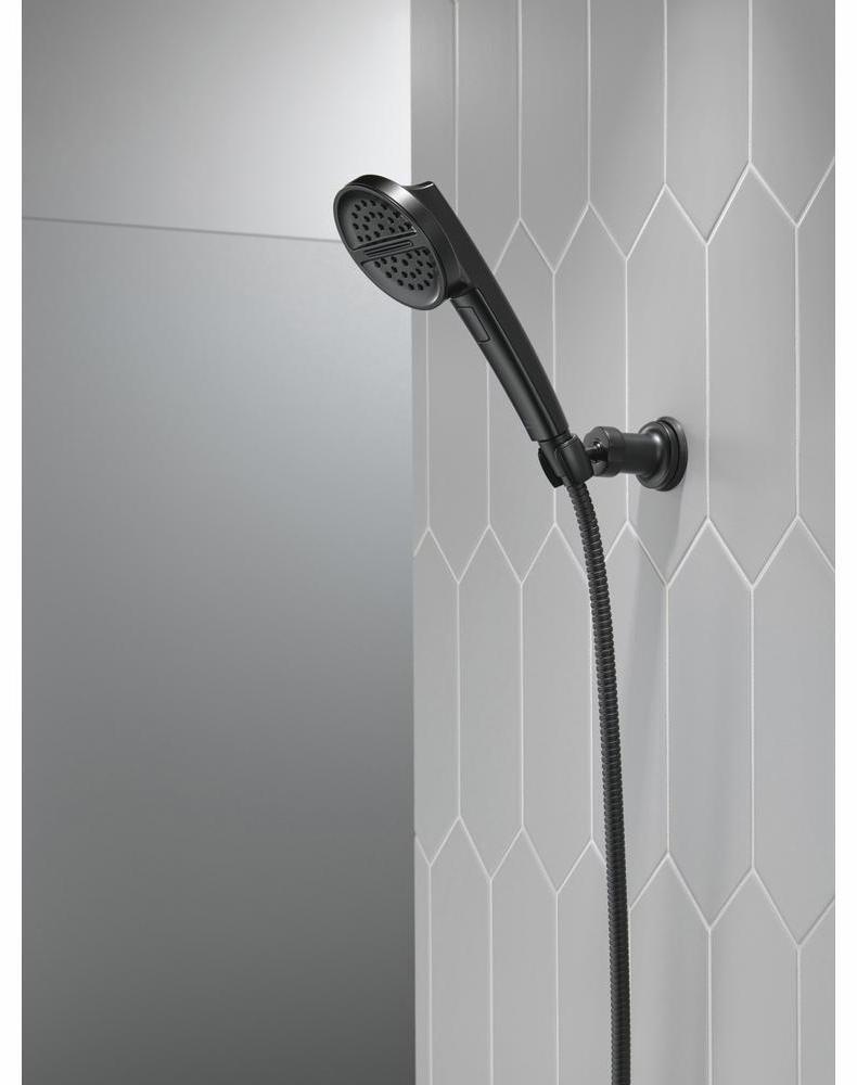 Delta Matte Black 3-Setting Wall Mount Hand Shower 55386 BL - Perfect for Bathroom, Spa & Relaxation