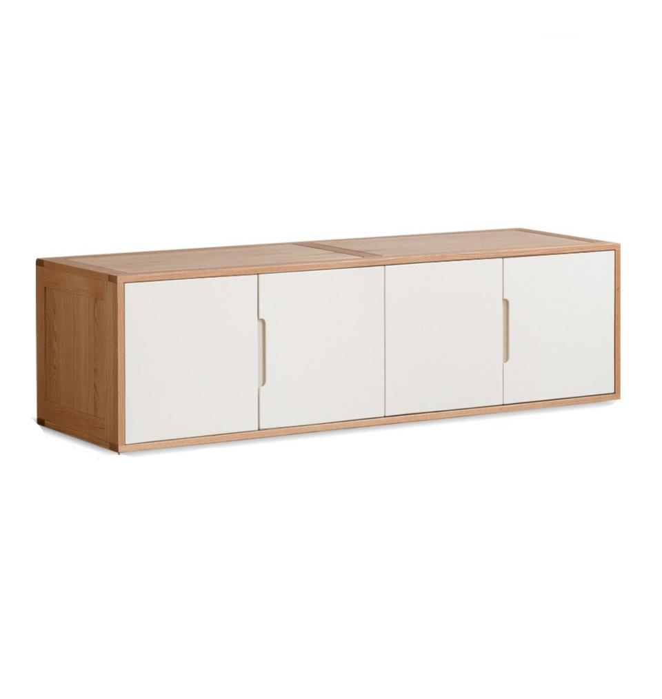 Oak Solid Wood Log Cream Style Wardrobe - Rustic Bedroom & Living Room Storage Furniture for Home Organization