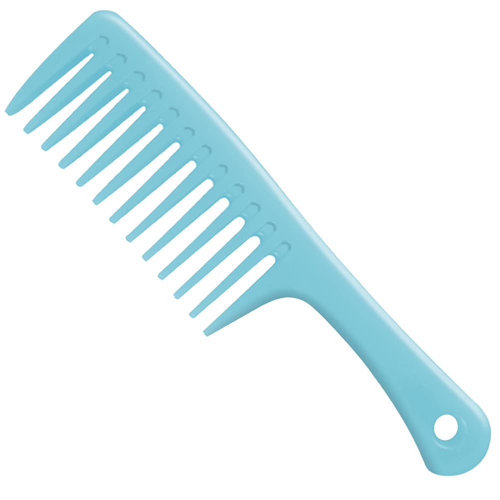**Wide Tooth Comb for Detangling Hair - Premium Durable Large Hair Brush for Curly, Long & Wet Hair - Gentle Styling & Knot-Free Care (Blue) - Perfect for Salon, Travel & Home Use**